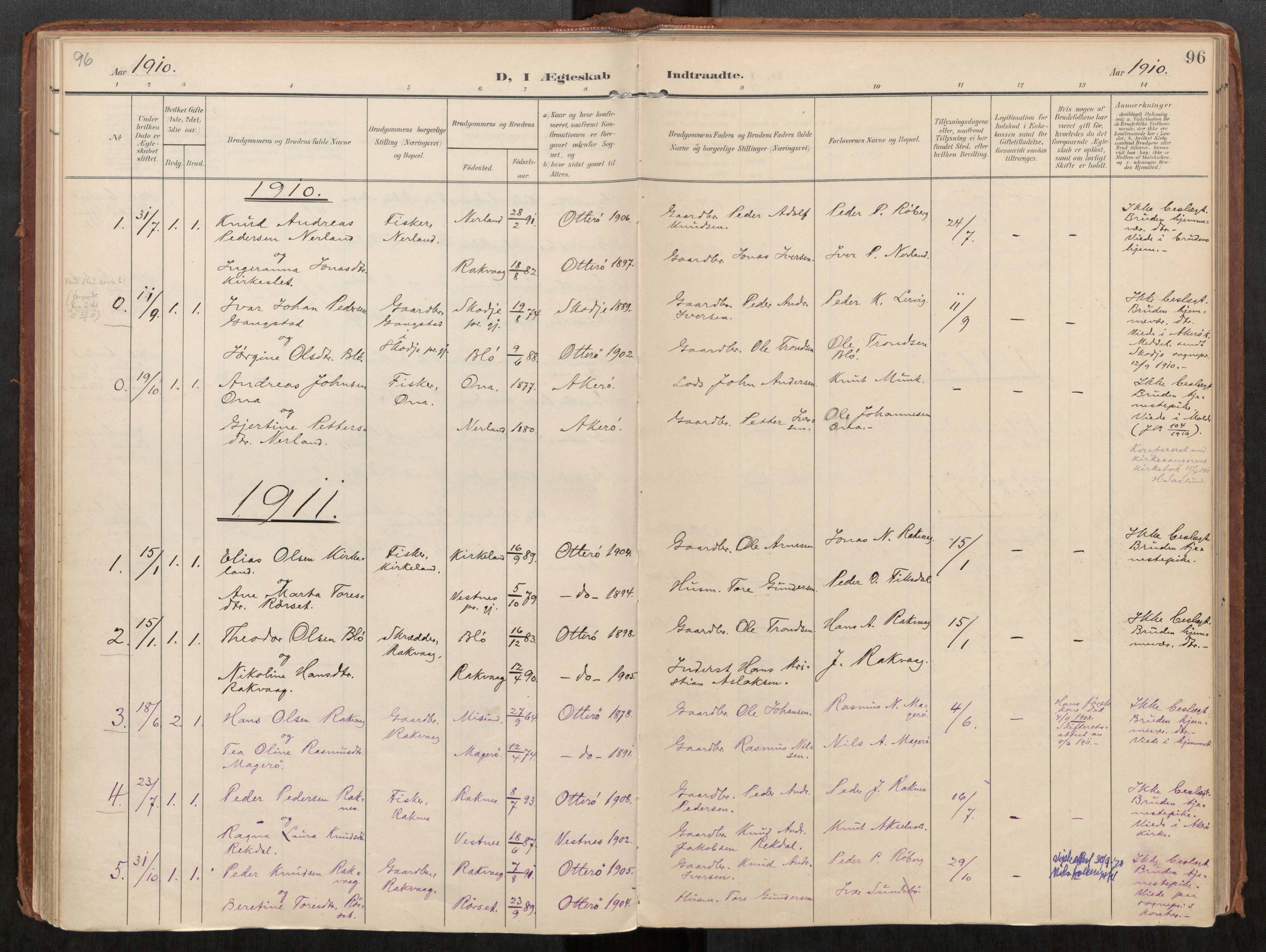 Ministerialprotokoller, klokkerbøker og fødselsregistre - Møre og Romsdal, AV/SAT-A-1454/563/L0740: Parish register (official) no. 563A02, 1903-1923, p. 96