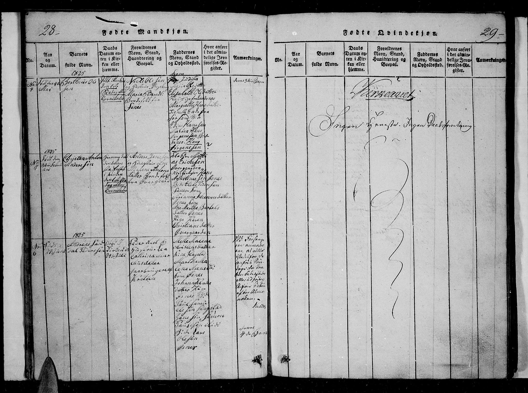 Trondenes sokneprestkontor, AV/SATØ-S-1319/H/Hb/L0004klokker: Parish register (copy) no. 4, 1821-1839, p. 28-29