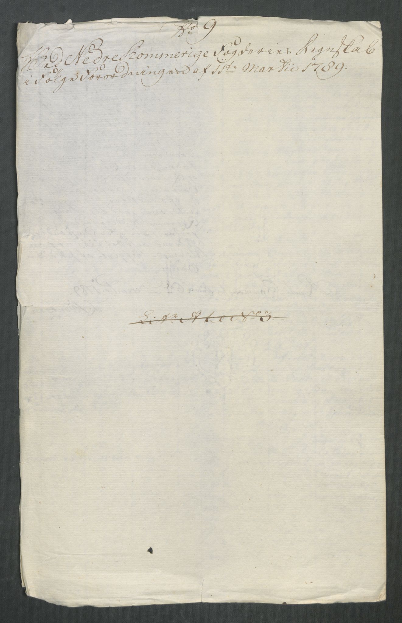 Rentekammeret inntil 1814, Reviderte regnskaper, Mindre regnskaper, AV/RA-EA-4068/Rf/Rfe/L0028: Nedre Romerike fogderi. Nedre Telemark og Bamle fogderi, Nordhordland og Voss fogderi, 1789, p. 56