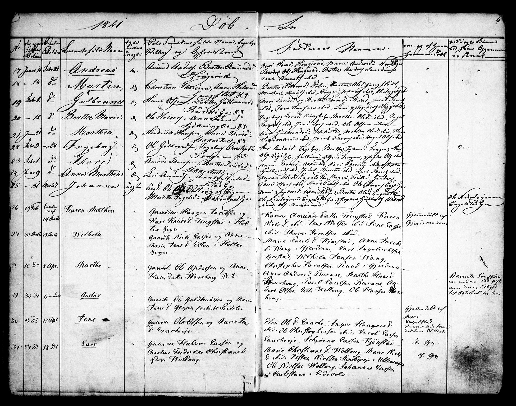 Nannestad prestekontor Kirkebøker, AV/SAO-A-10414a/F/Fa/L0010: Parish register (official) no. I 10, 1840-1850, p. 6