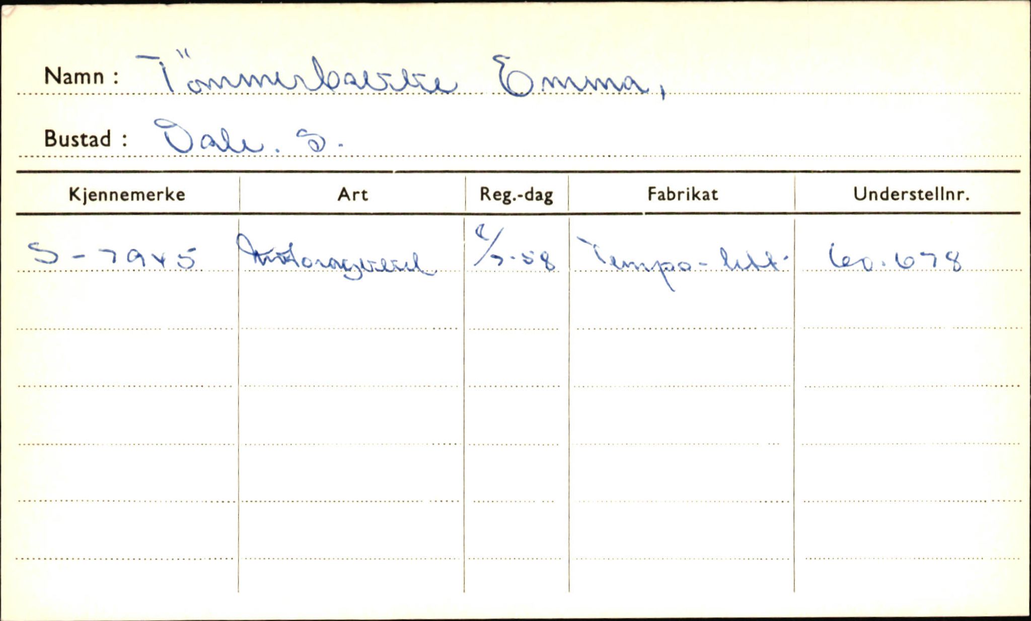 Statens vegvesen, Sogn og Fjordane vegkontor, AV/SAB-A-5301/4/F/L0002: Eigarregister Fjordane til 1.6.1961, 1930-1961, p. 303