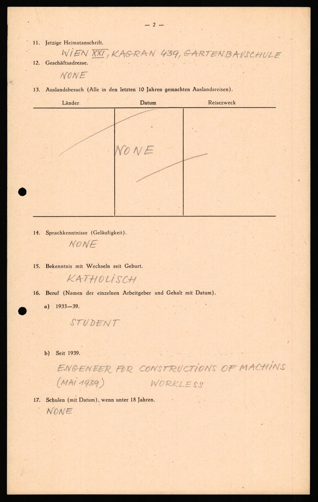 Forsvaret, Forsvarets overkommando II, AV/RA-RAFA-3915/D/Db/L0040: CI Questionaires. Tyske okkupasjonsstyrker i Norge. Østerrikere., 1945-1946, p. 453