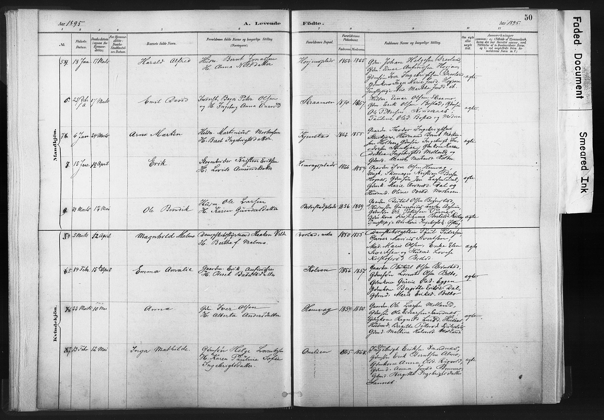 Ministerialprotokoller, klokkerbøker og fødselsregistre - Nord-Trøndelag, SAT/A-1458/749/L0474: Parish register (official) no. 749A08, 1887-1903, p. 50