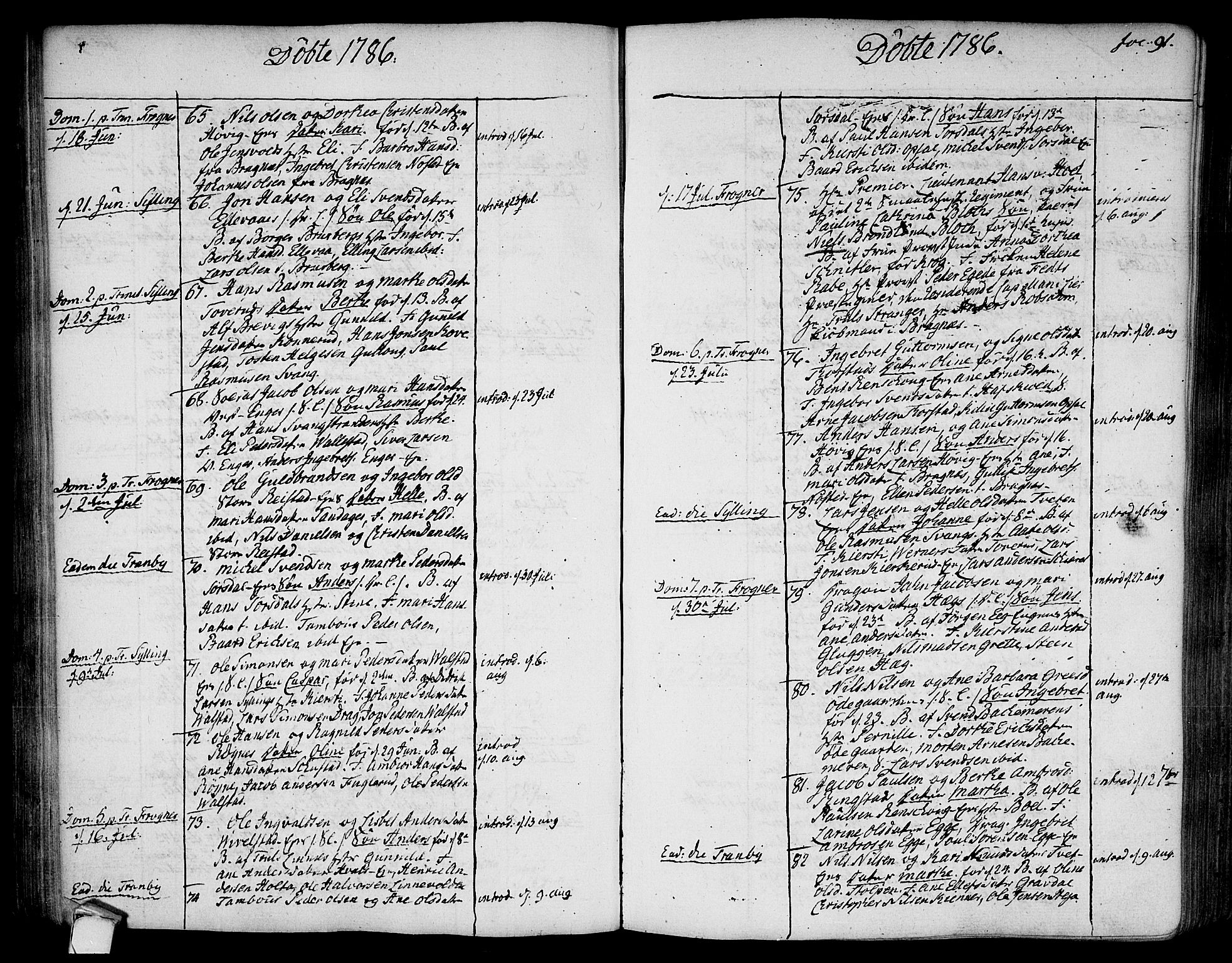 Lier kirkebøker, SAKO/A-230/F/Fa/L0006: Parish register (official) no. I 6, 1777-1794, p. 91