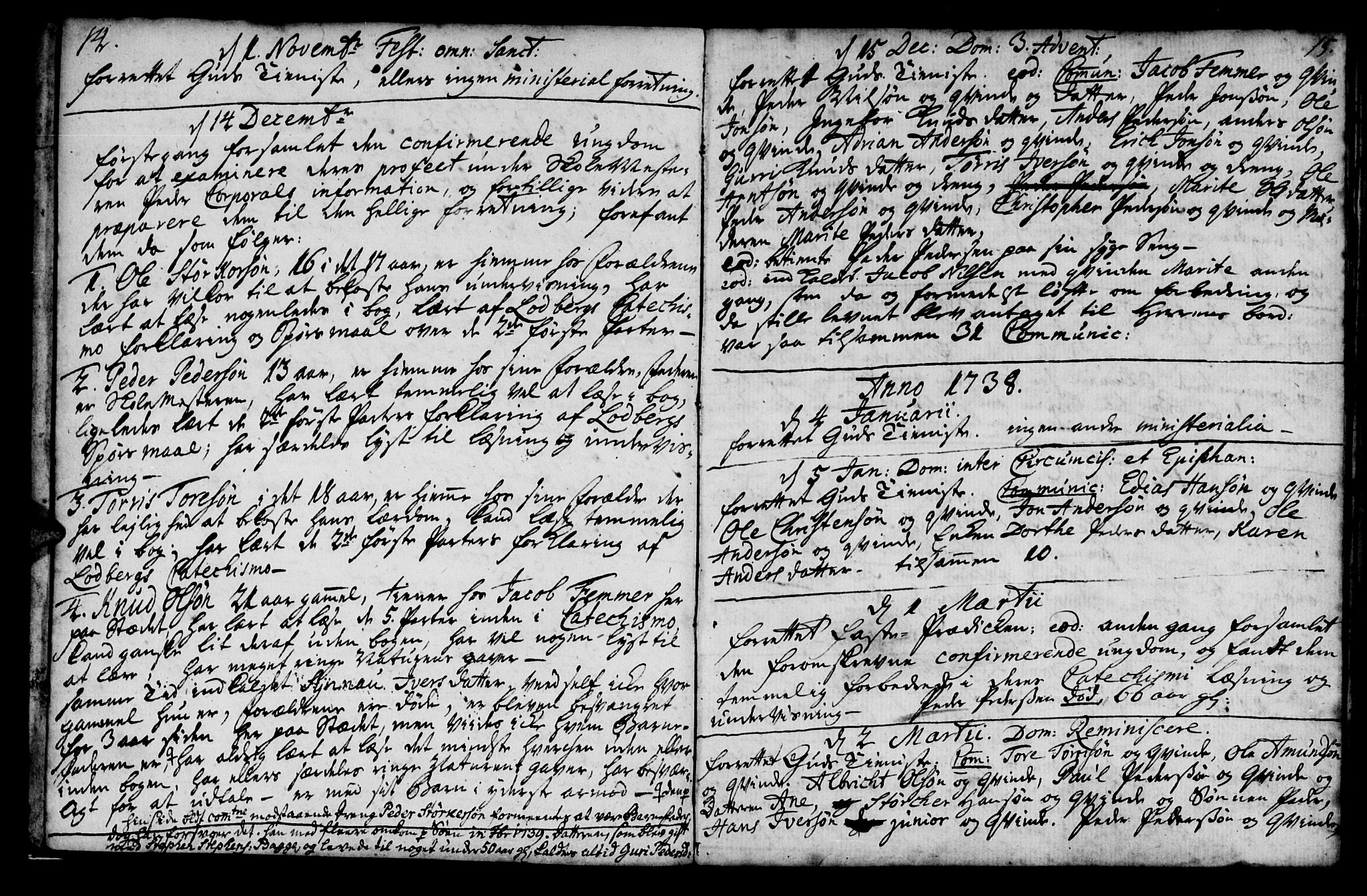 Ministerialprotokoller, klokkerbøker og fødselsregistre - Møre og Romsdal, SAT/A-1454/574/L0875: Parish register (official) no. 574A01, 1733-1753, p. 14-15