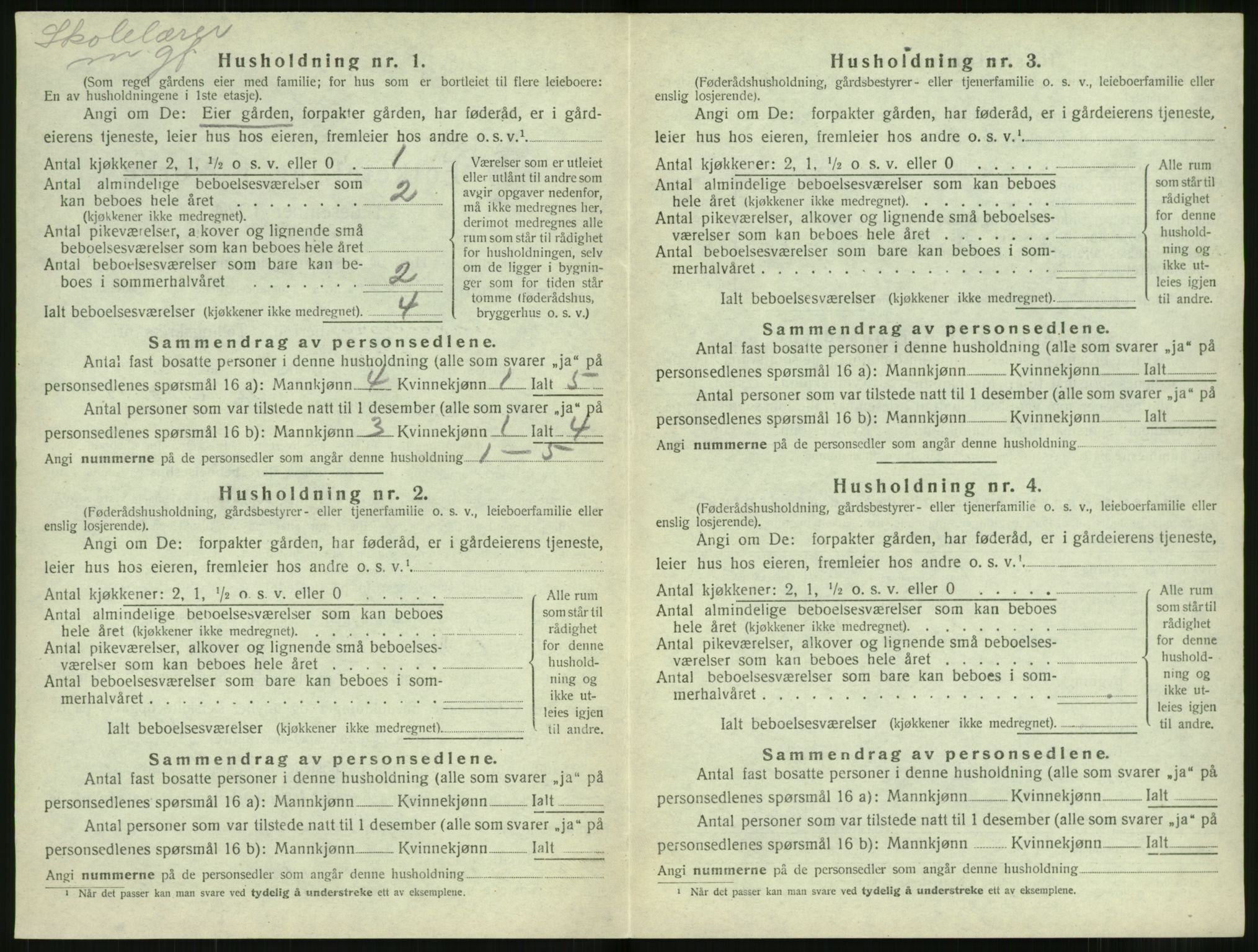 SAT, 1920 census for Stranda, 1920, p. 450