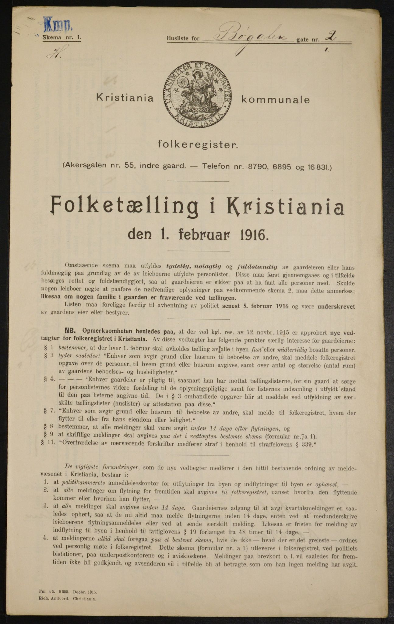 OBA, Municipal Census 1916 for Kristiania, 1916, p. 11176