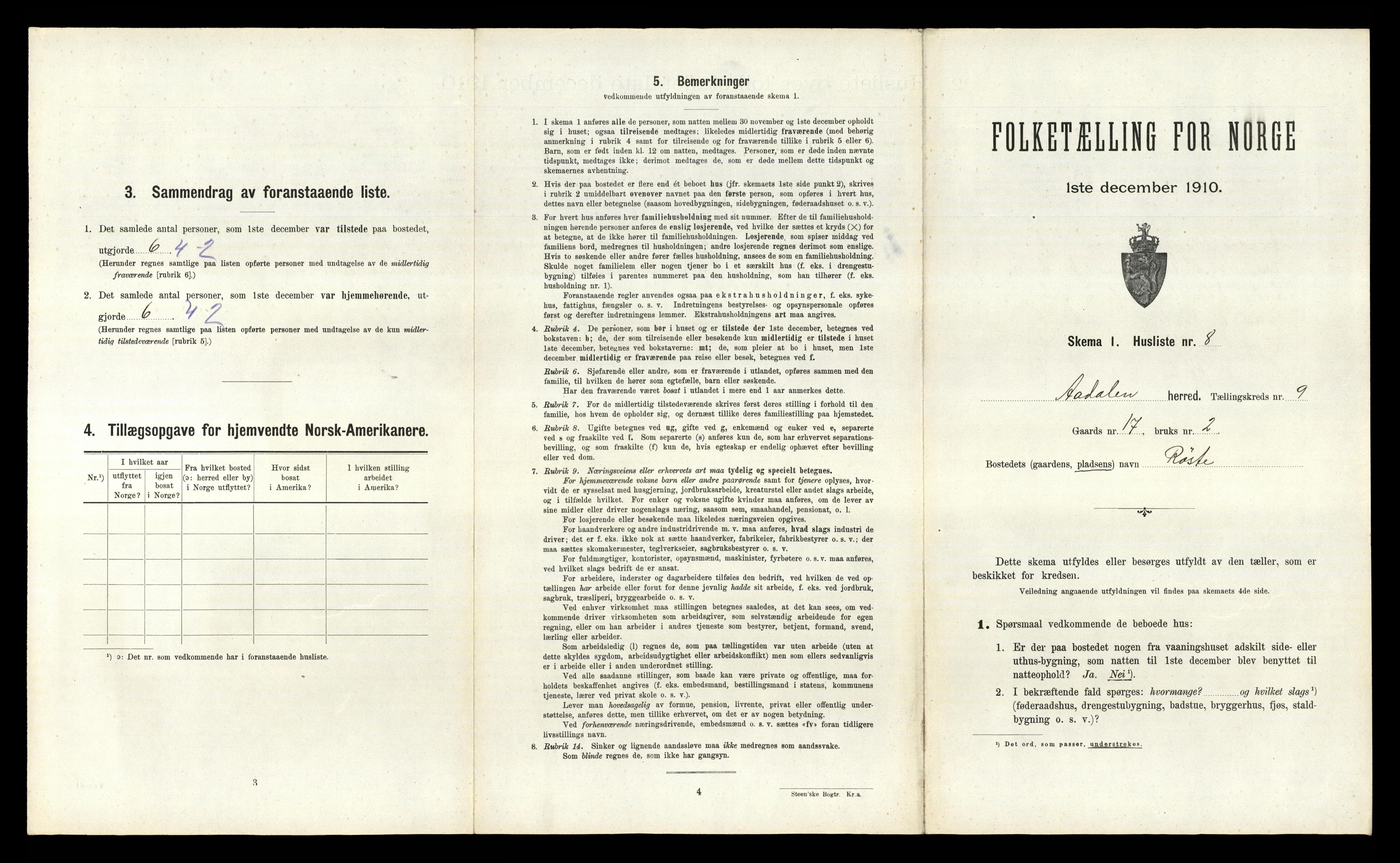 RA, 1910 census for Ådal, 1910, p. 797