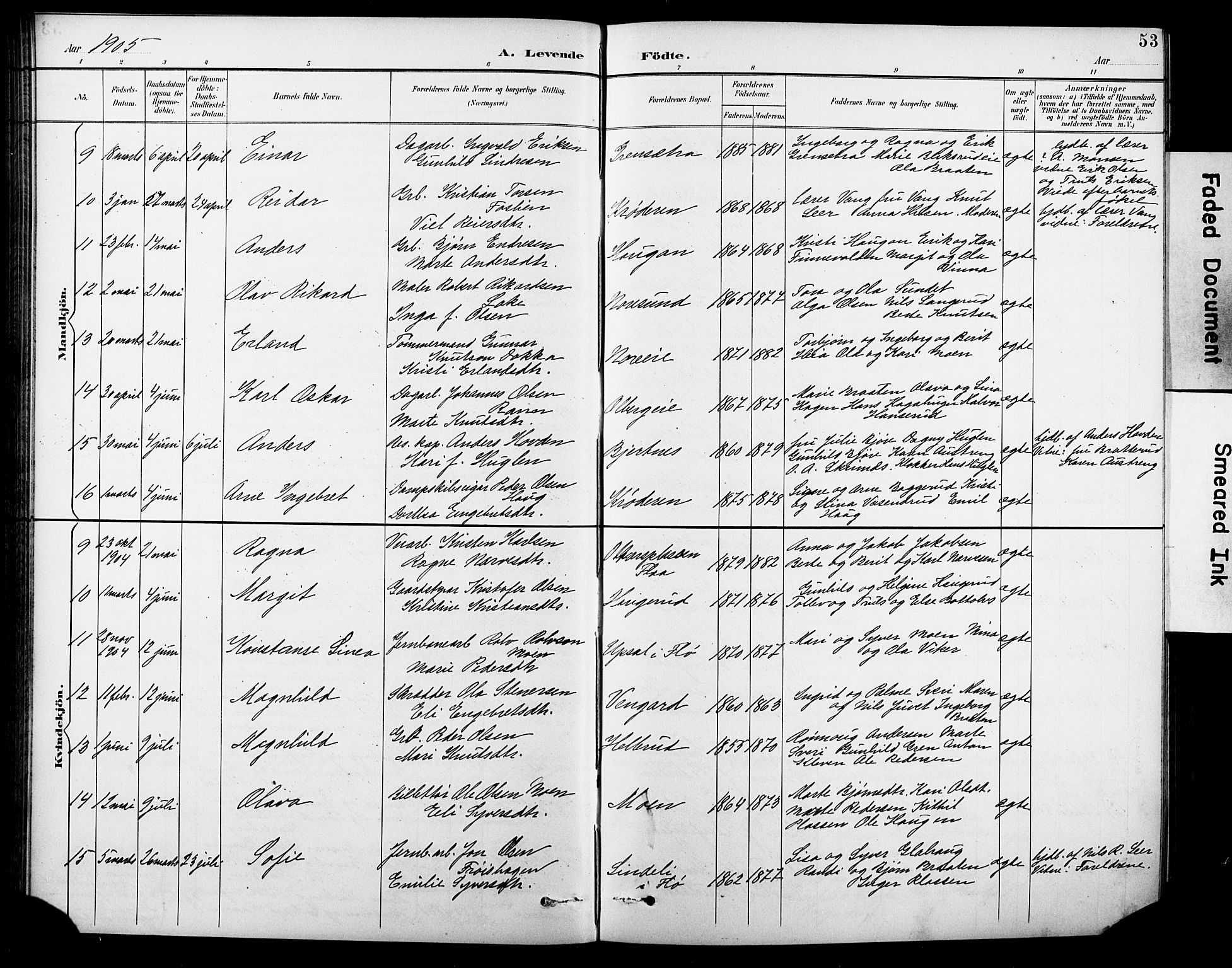 Krødsherad kirkebøker, SAKO/A-19/G/Ga/L0002: Parish register (copy) no. 2, 1894-1918, p. 53