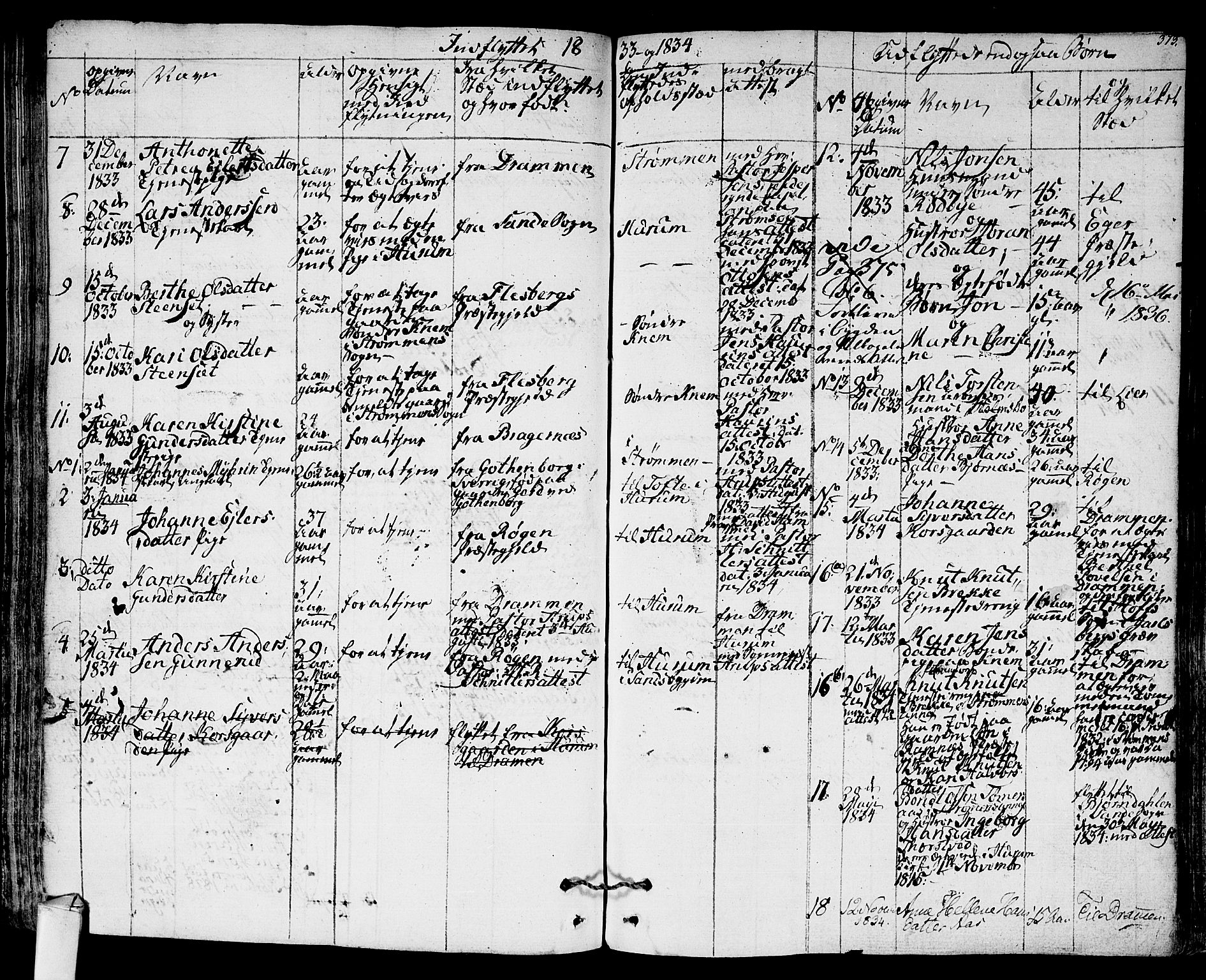 Hurum kirkebøker, SAKO/A-229/F/Fa/L0010: Parish register (official) no. 10, 1827-1846, p. 373