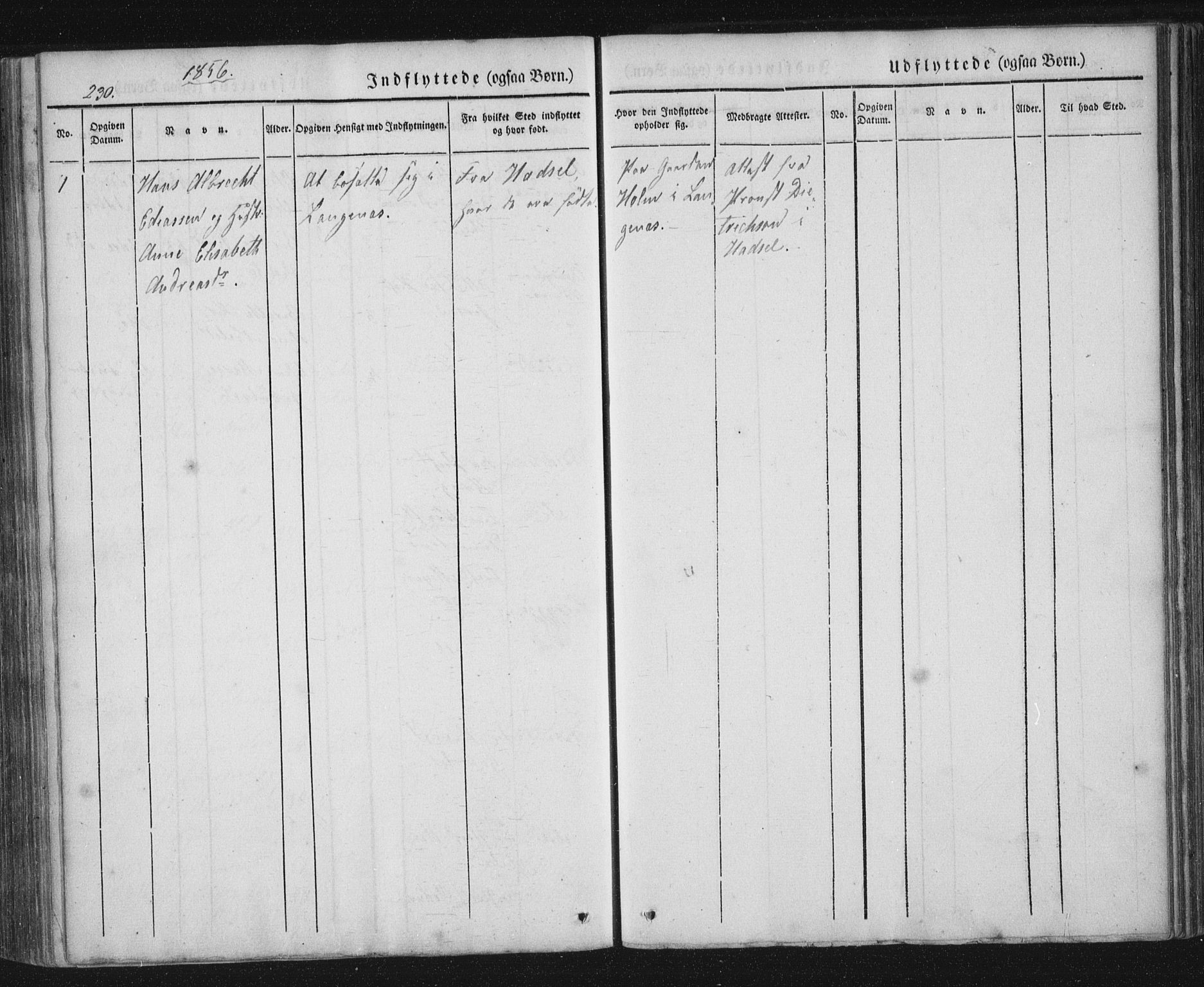 Ministerialprotokoller, klokkerbøker og fødselsregistre - Nordland, SAT/A-1459/893/L1332: Parish register (official) no. 893A05, 1841-1858, p. 230