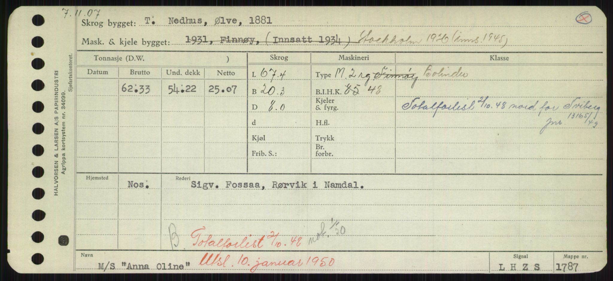 Sjøfartsdirektoratet med forløpere, Skipsmålingen, RA/S-1627/H/Hd/L0001: Fartøy, A-Anv, p. 697