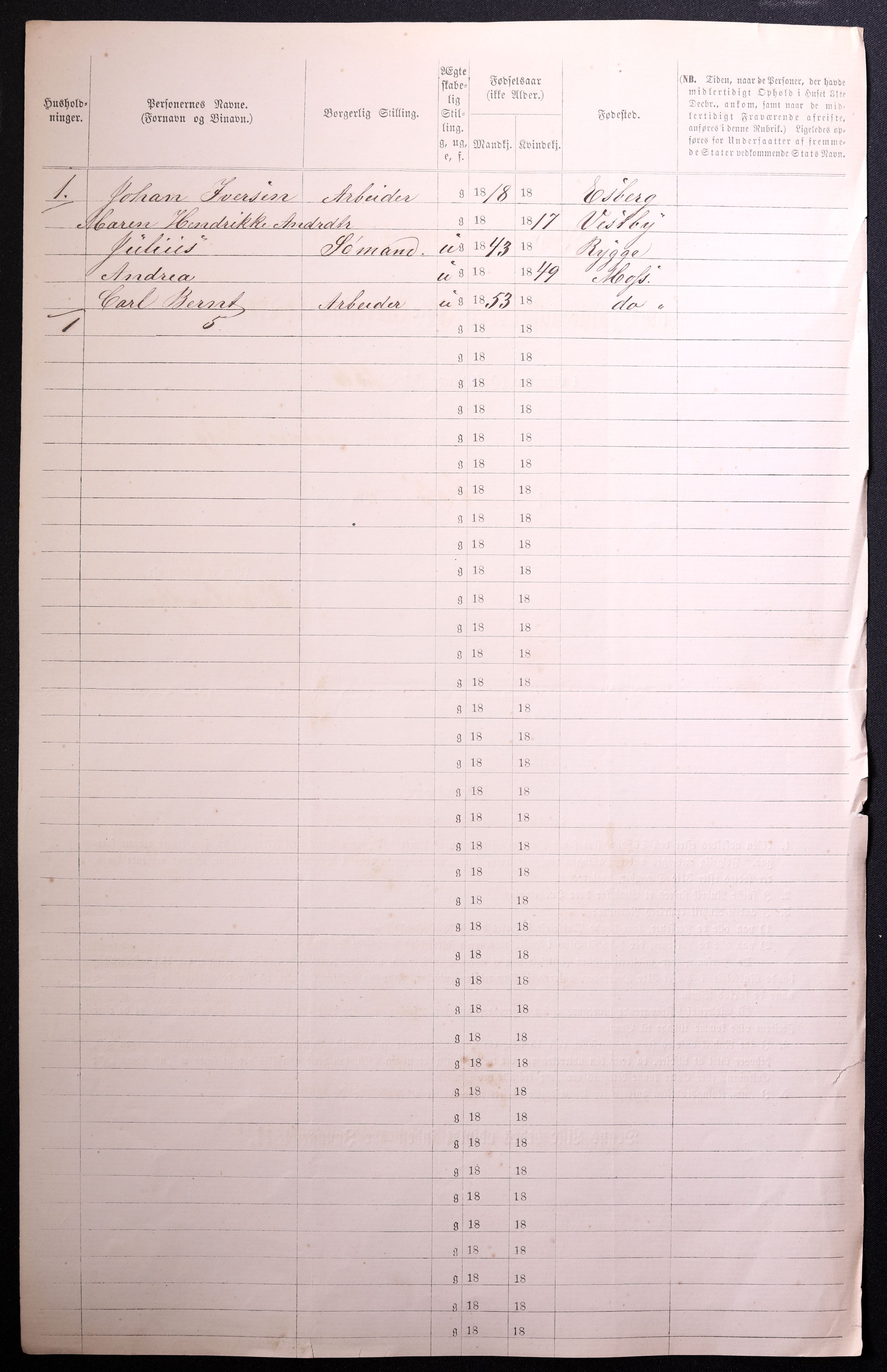 RA, 1870 census for 0104 Moss, 1870, p. 228