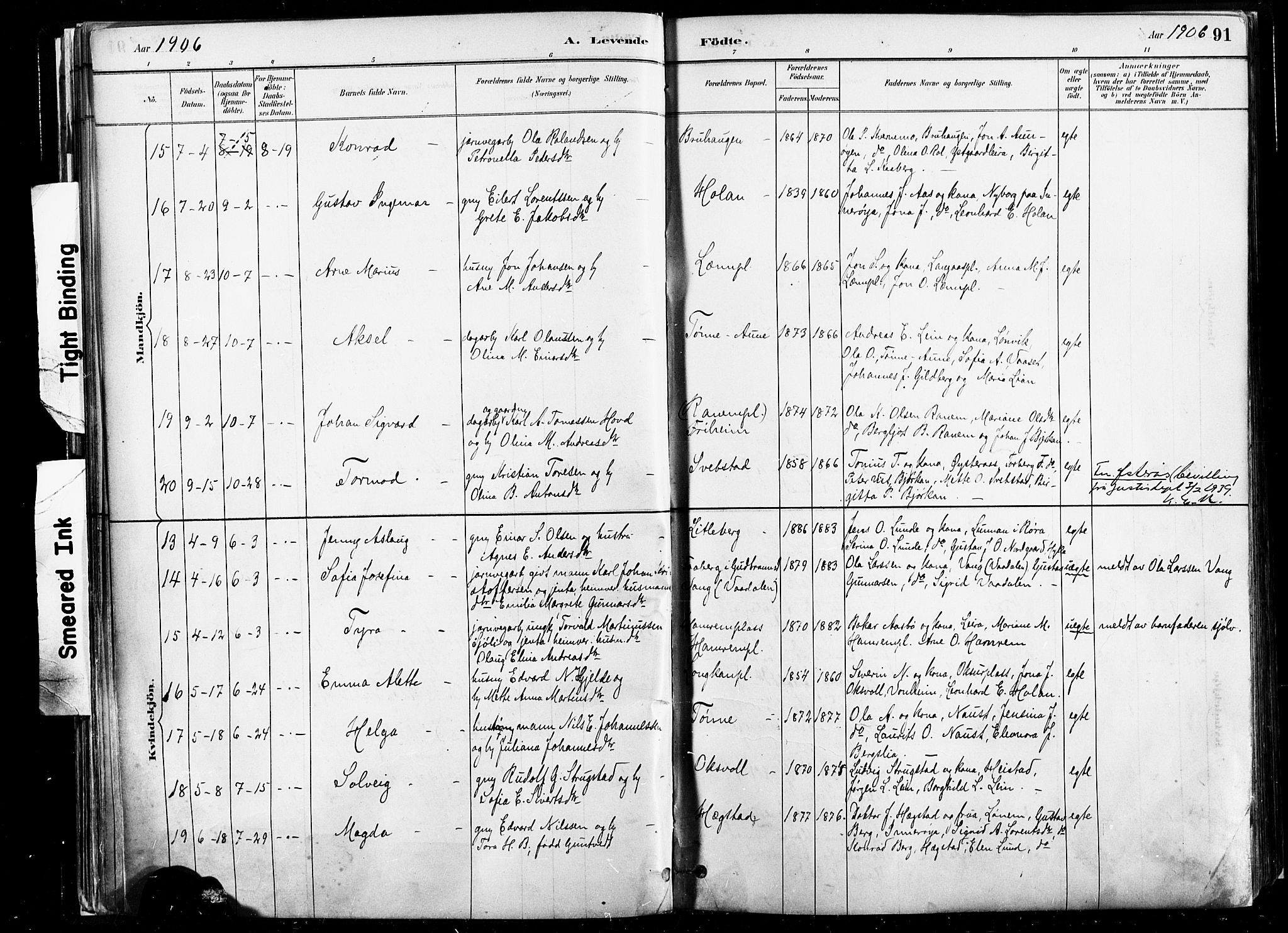 Ministerialprotokoller, klokkerbøker og fødselsregistre - Nord-Trøndelag, AV/SAT-A-1458/735/L0351: Parish register (official) no. 735A10, 1884-1908, p. 91