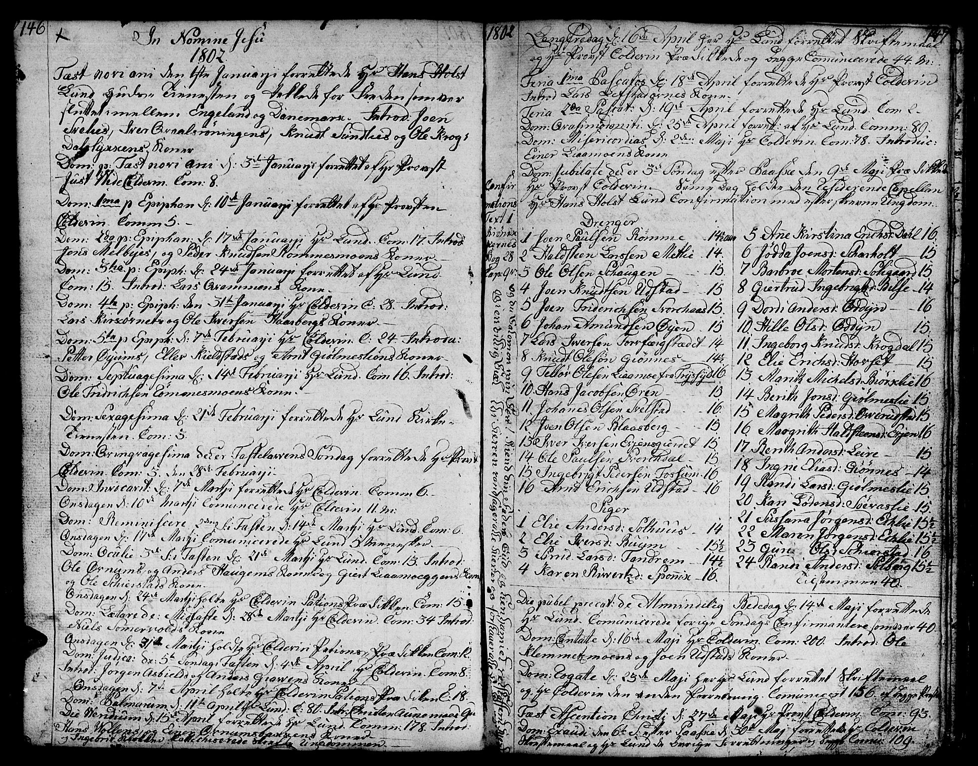 Ministerialprotokoller, klokkerbøker og fødselsregistre - Sør-Trøndelag, SAT/A-1456/668/L0815: Parish register (copy) no. 668C04, 1791-1815, p. 146-147