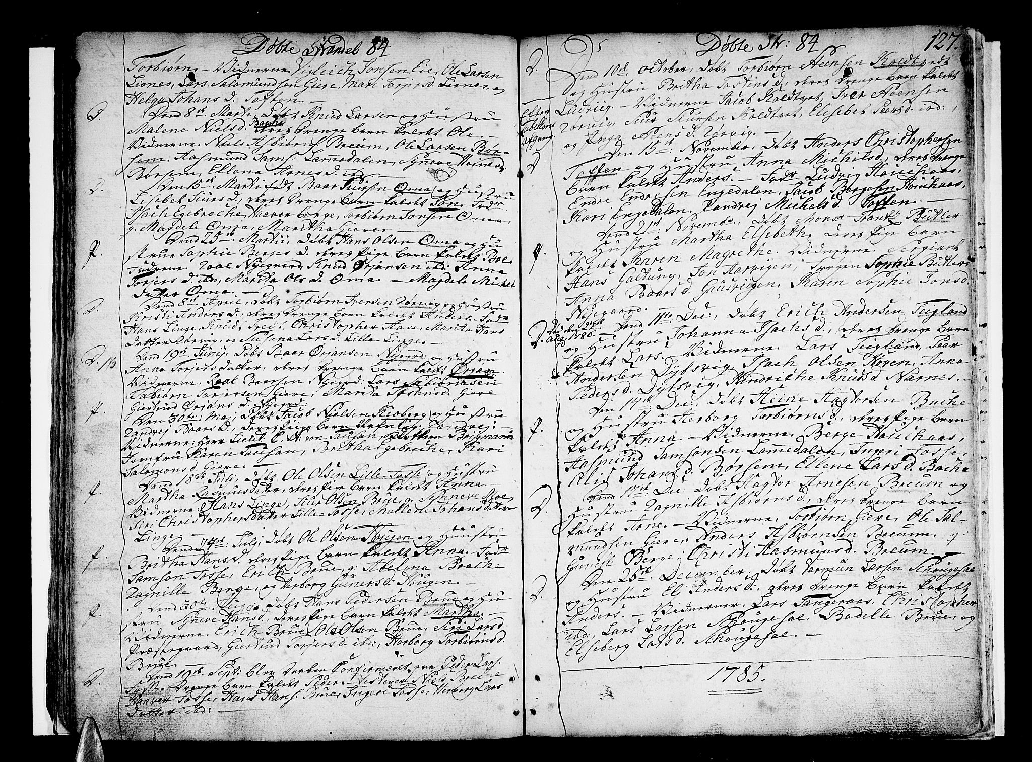 Strandebarm sokneprestembete, SAB/A-78401/H/Haa: Parish register (official) no. A 3 /1, 1750-1787, p. 127