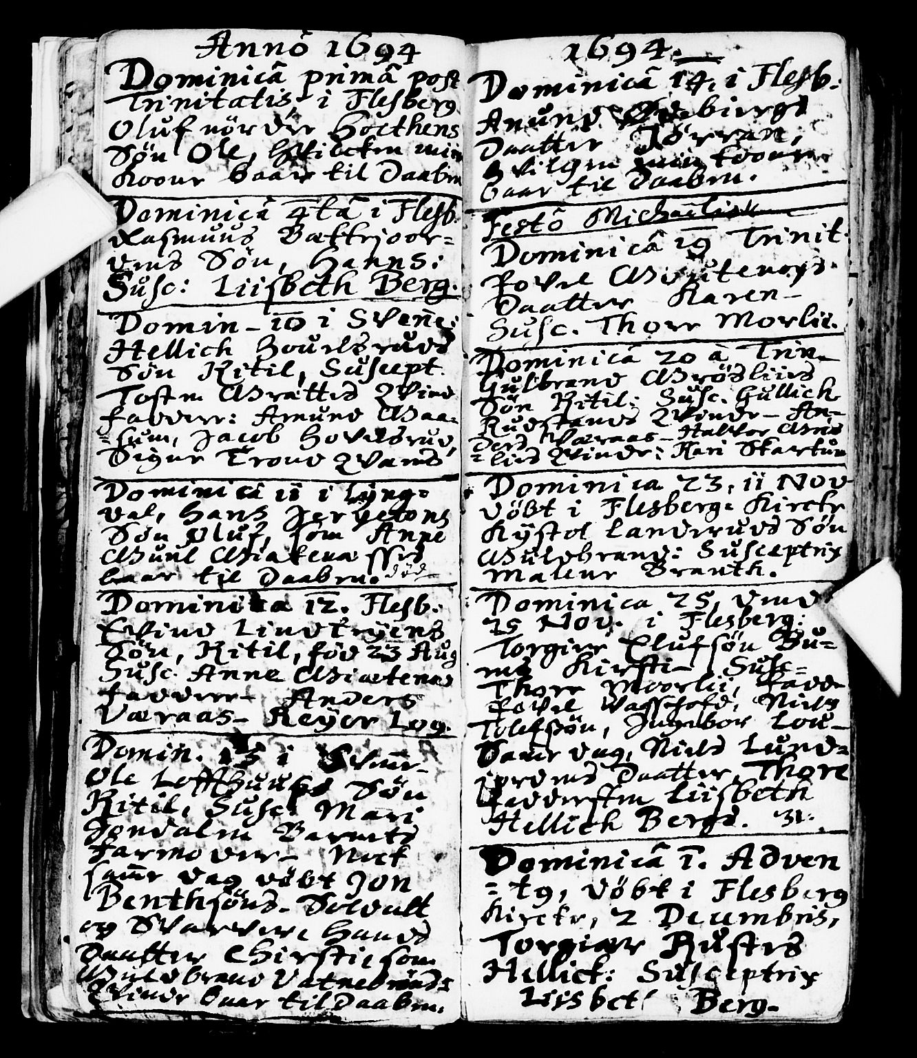 Flesberg kirkebøker, AV/SAKO-A-18/F/Fa/L0001: Parish register (official) no. I 1, 1688-1725