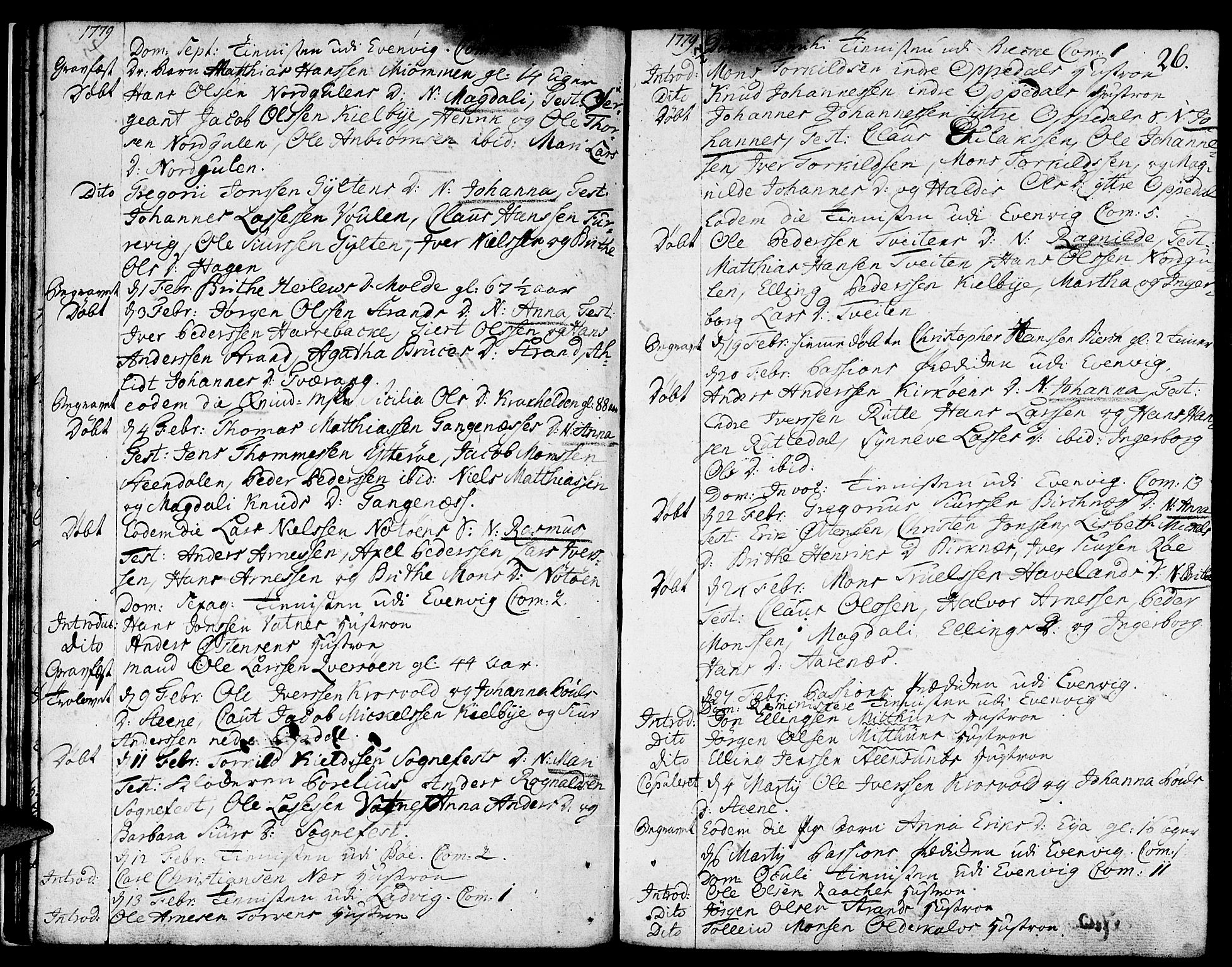 Gulen sokneprestembete, SAB/A-80201/H/Haa/Haaa/L0013: Parish register (official) no. A 13, 1776-1787, p. 26