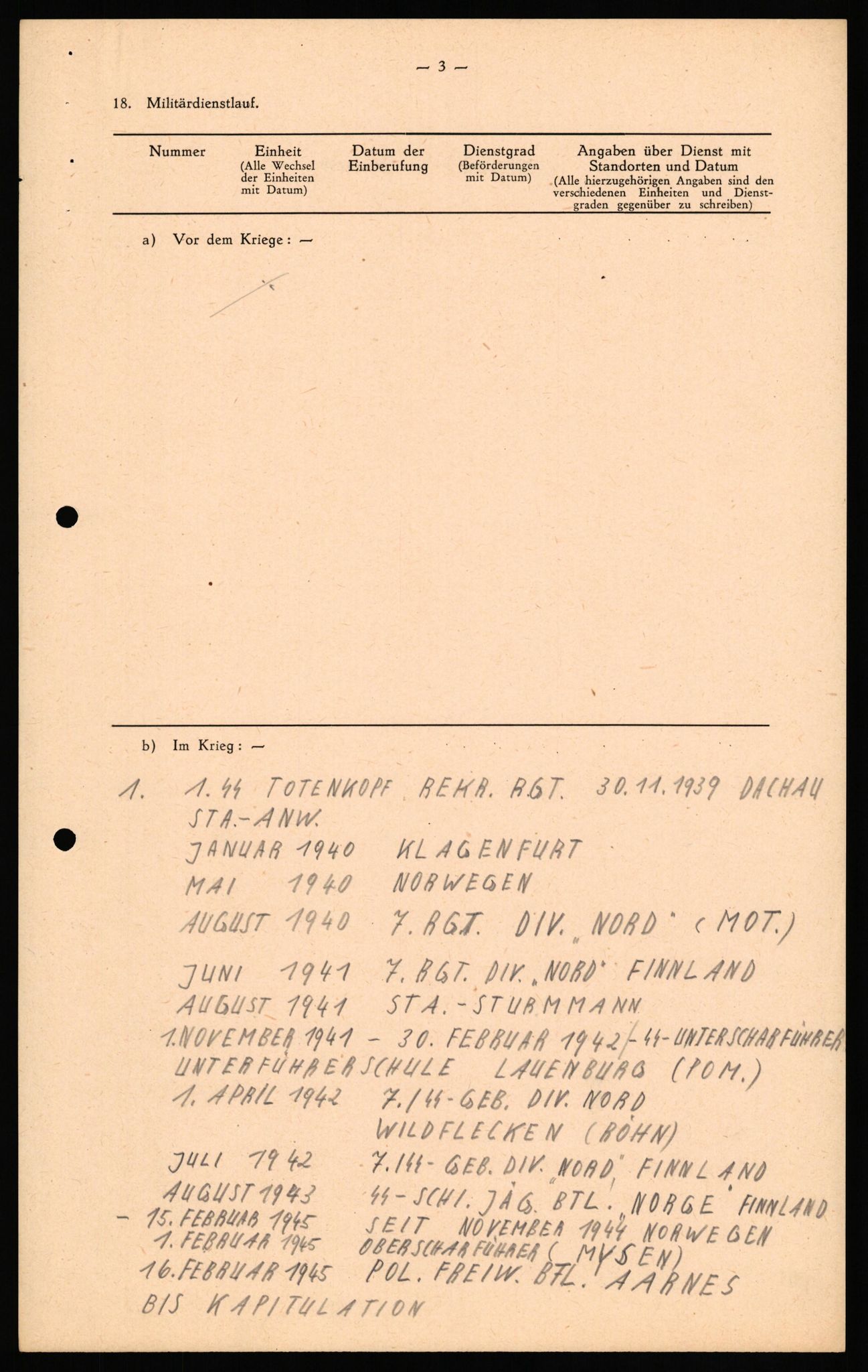 Forsvaret, Forsvarets overkommando II, AV/RA-RAFA-3915/D/Db/L0037: CI Questionaires. Tyske okkupasjonsstyrker i Norge. Tyskere., 1945-1946, p. 91