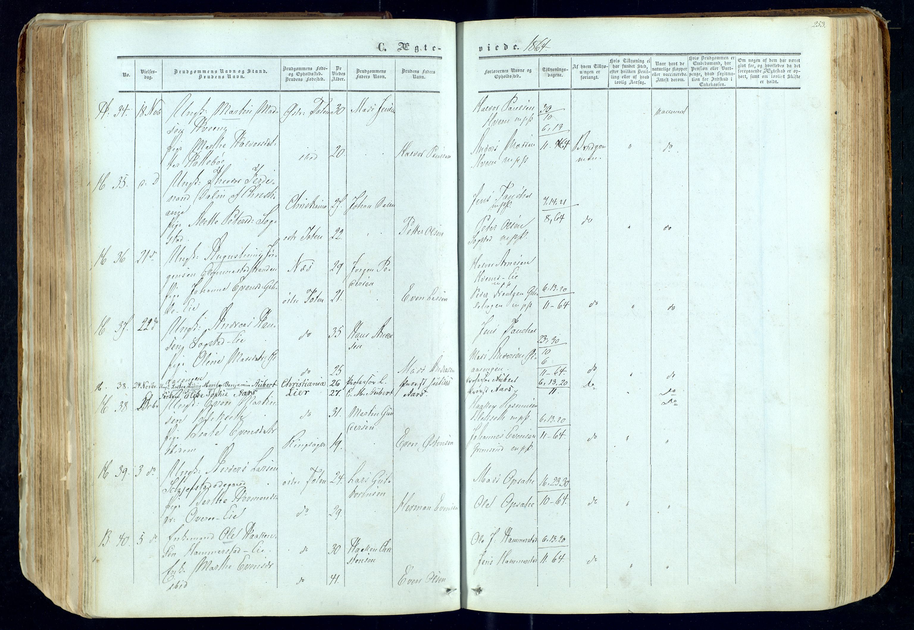 Østre Toten prestekontor, AV/SAH-PREST-104/H/Ha/Haa/L0004: Parish register (official) no. 4, 1857-1865, p. 253