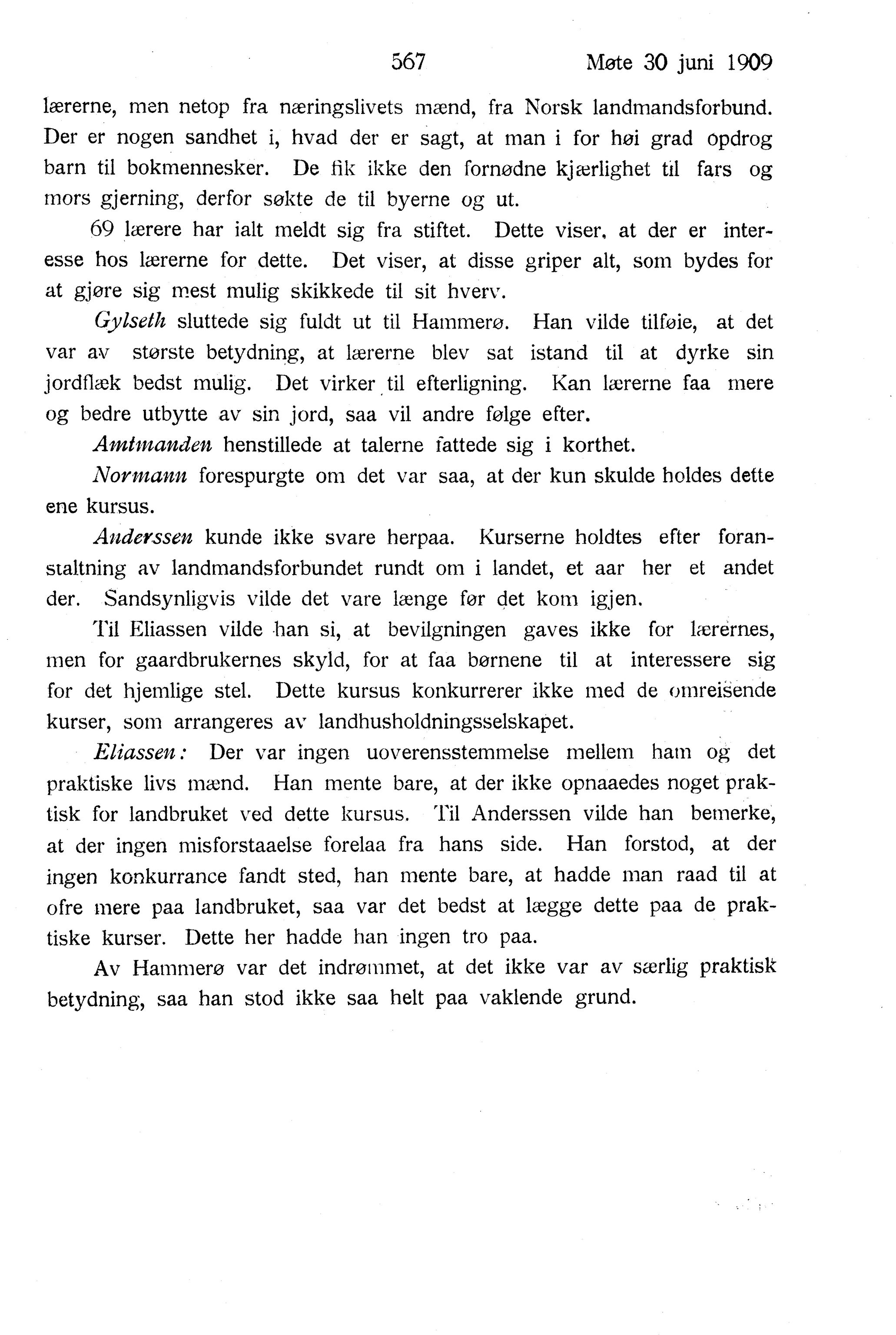 Nordland Fylkeskommune. Fylkestinget, AIN/NFK-17/176/A/Ac/L0032: Fylkestingsforhandlinger 1909, 1909