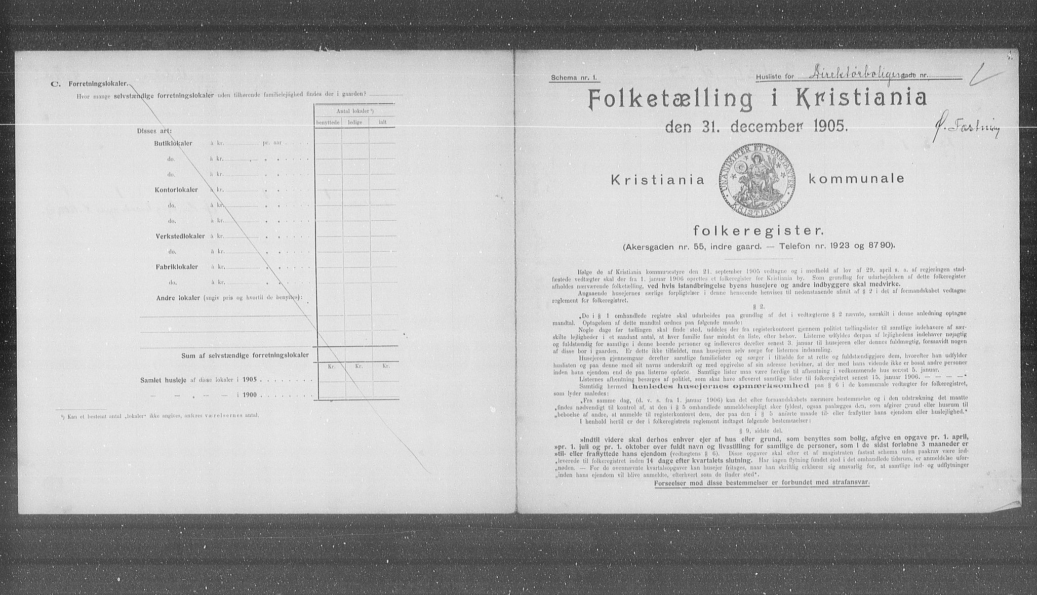 OBA, Municipal Census 1905 for Kristiania, 1905, p. 14754