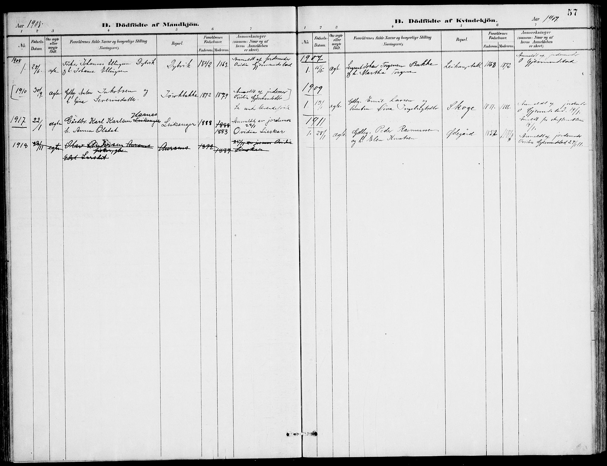 Ministerialprotokoller, klokkerbøker og fødselsregistre - Møre og Romsdal, AV/SAT-A-1454/508/L0095: Parish register (official) no. 508A02, 1887-1920, p. 57