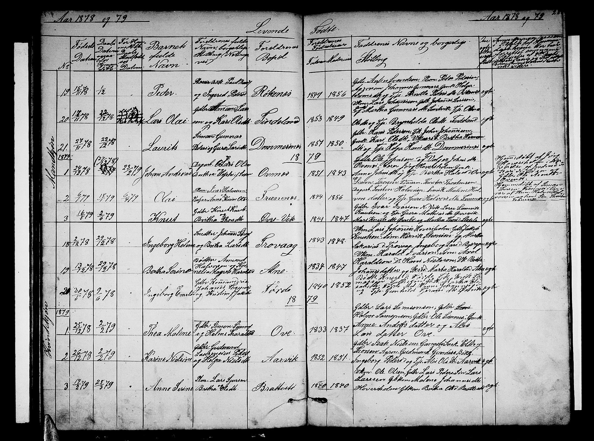Sveio Sokneprestembete, SAB/A-78501/H/Hab: Parish register (copy) no. C 2, 1866-1886, p. 28