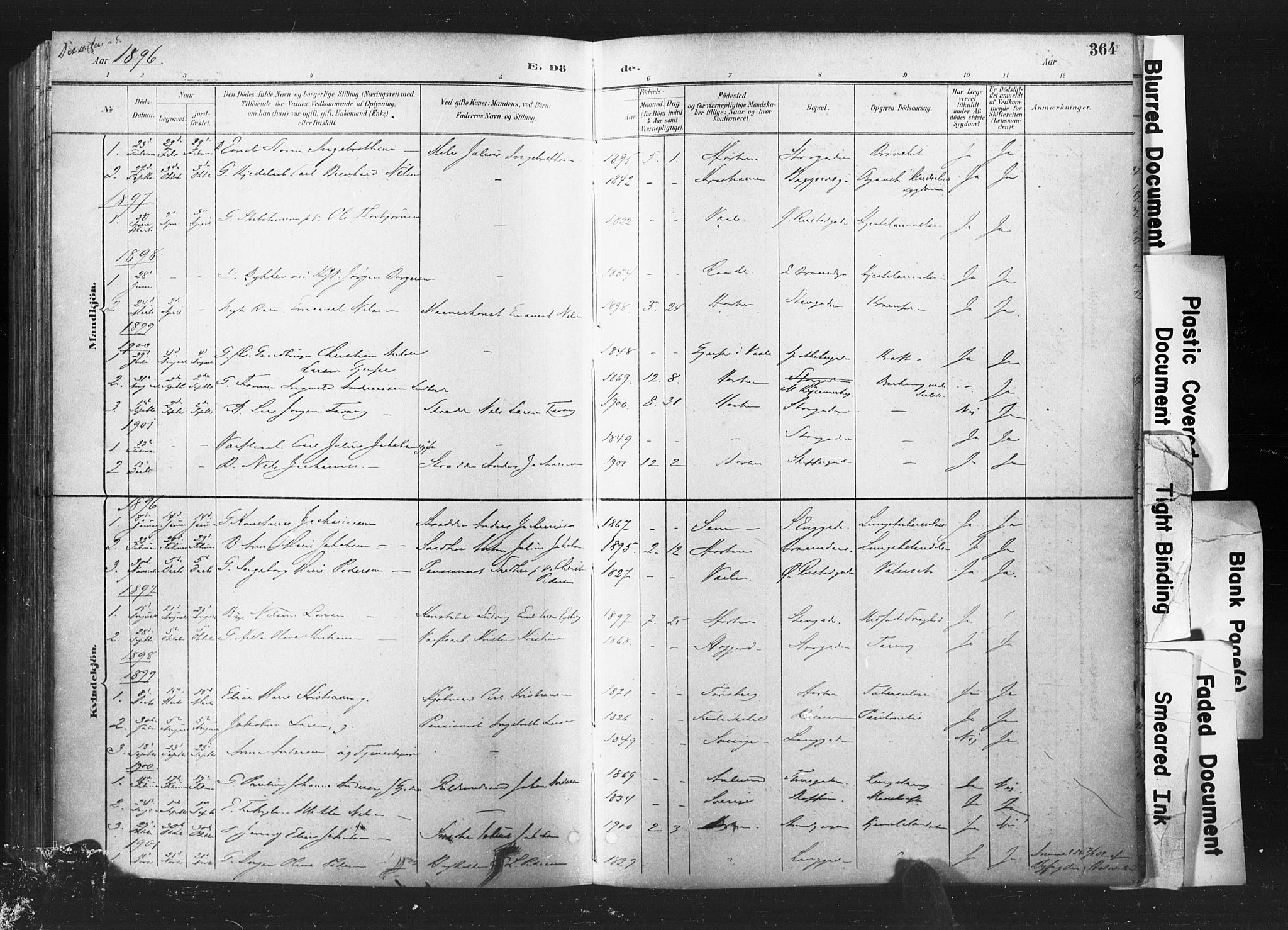 Horten kirkebøker, SAKO/A-348/F/Fa/L0005: Parish register (official) no. 5, 1896-1904, p. 364