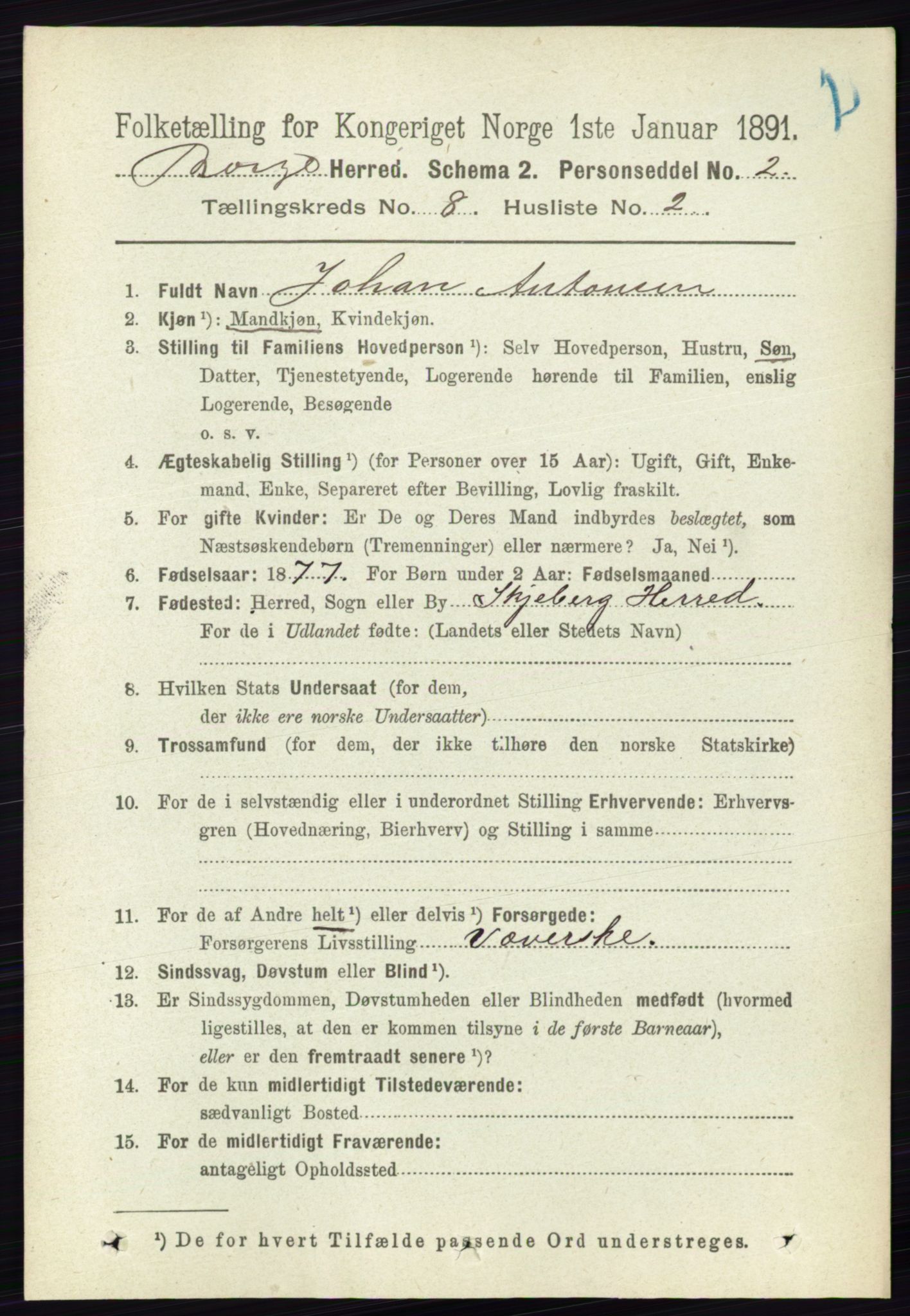 RA, 1891 census for 0113 Borge, 1891, p. 5137