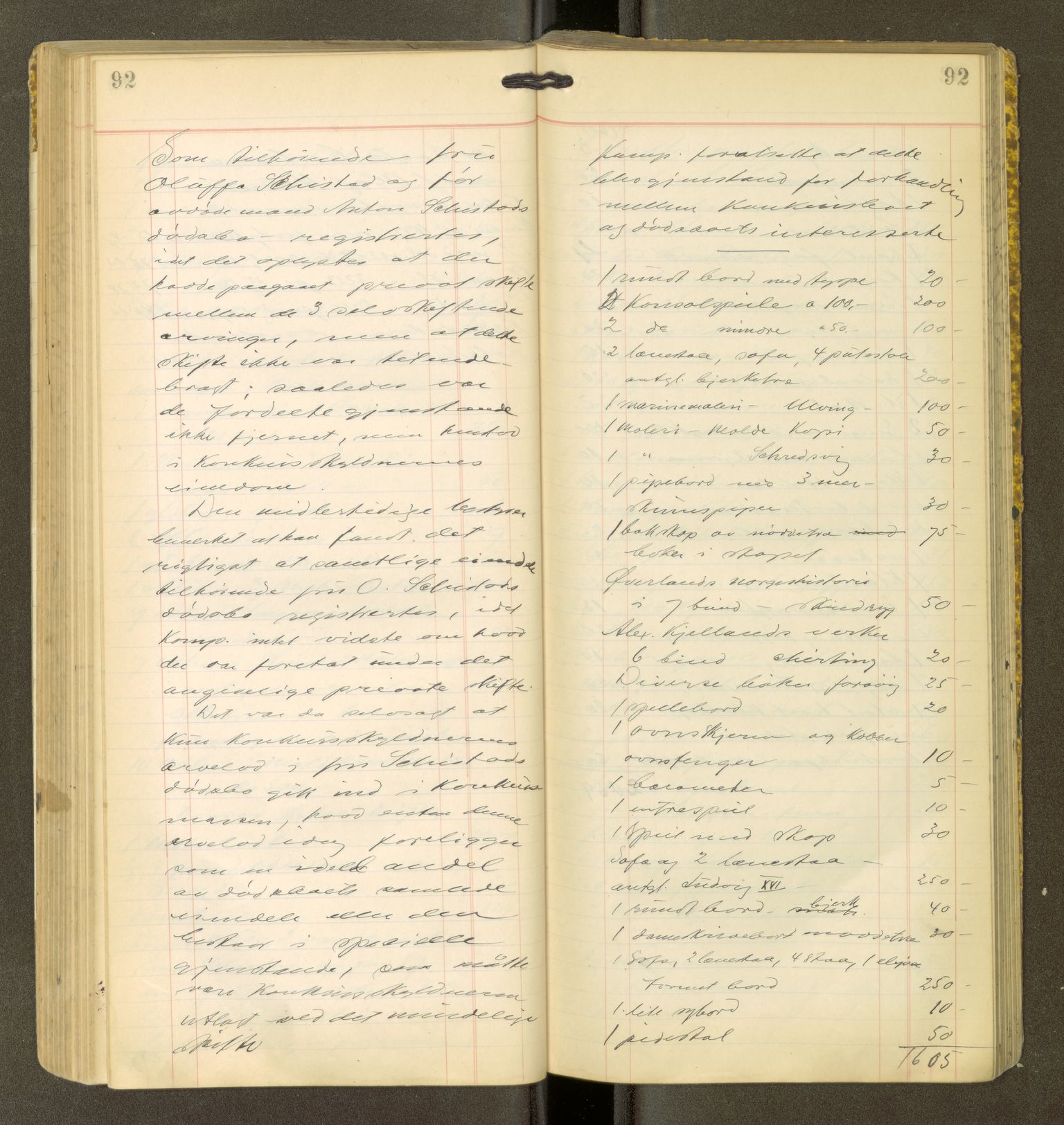 Romsdal sorenskriveri, AV/SAT-A-4149/1/3/3Ca/L0001: Registreringsprotokoll, 1921-1926, p. 92