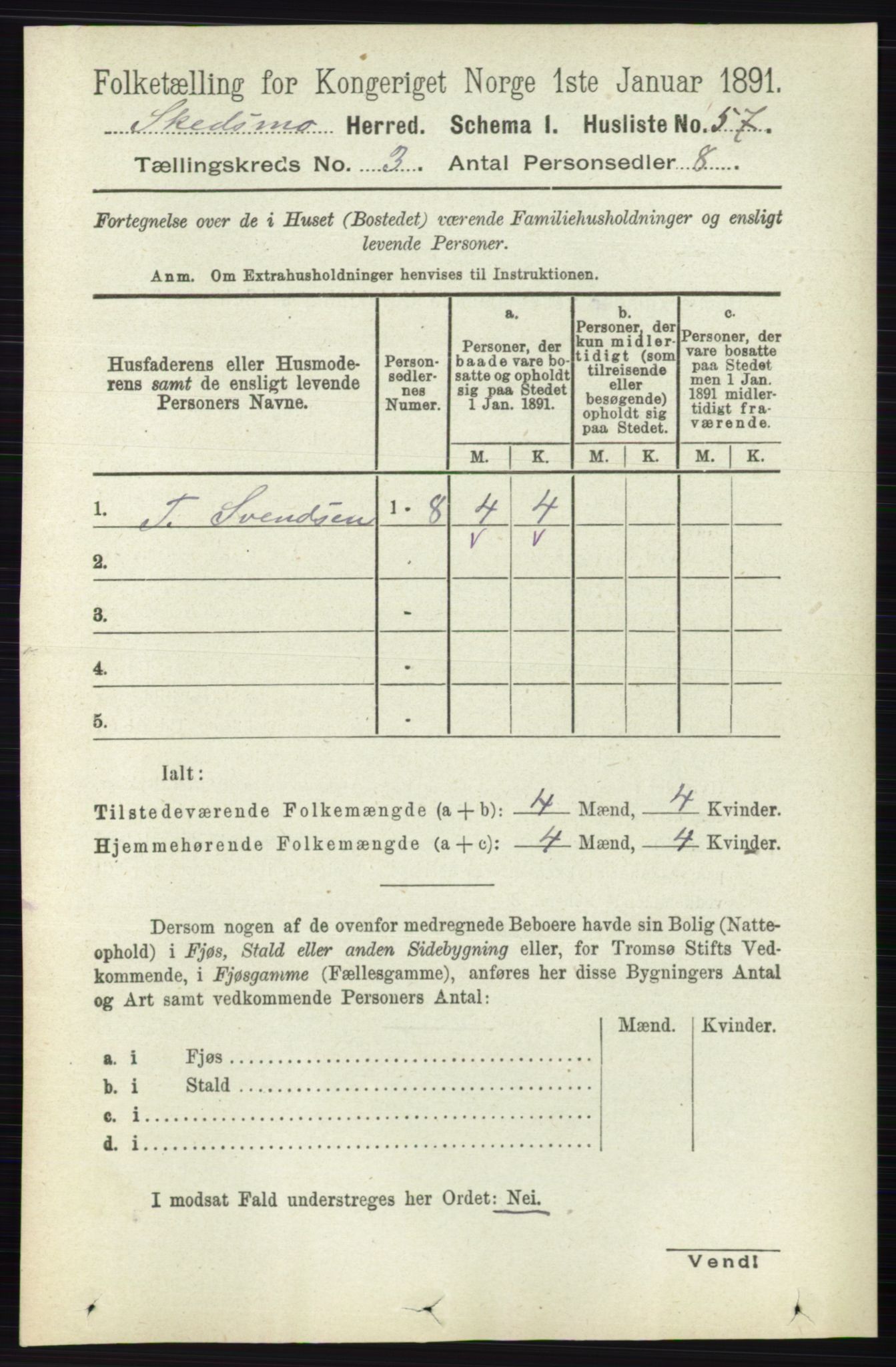 RA, 1891 census for 0231 Skedsmo, 1891, p. 1275