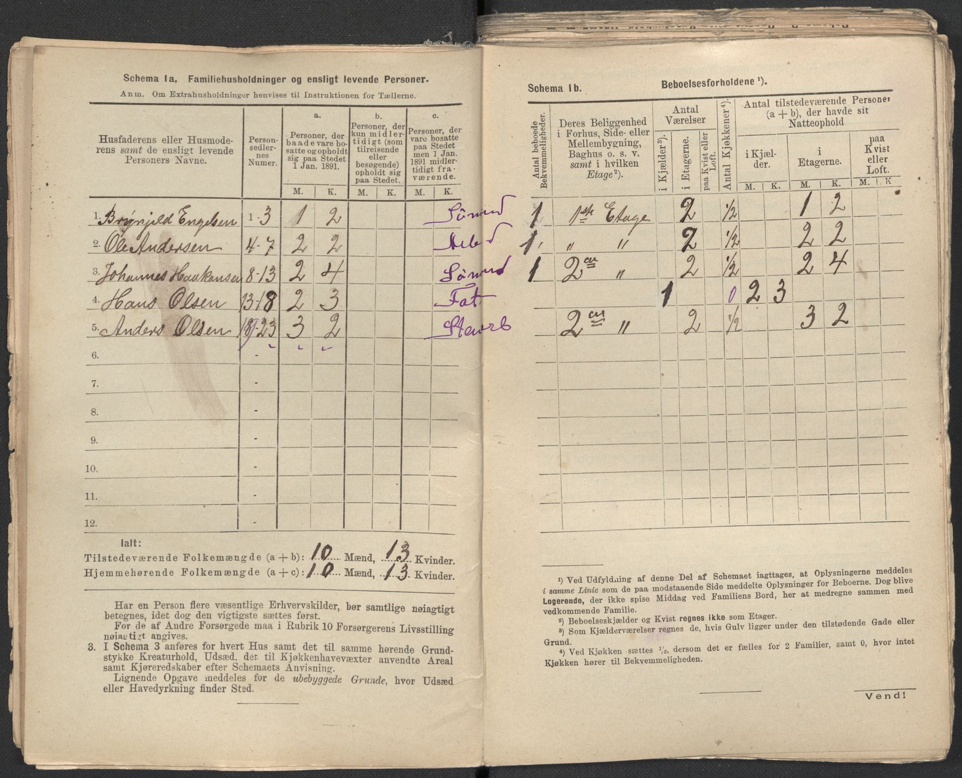 RA, 1891 Census for 1301 Bergen, 1891, p. 6455