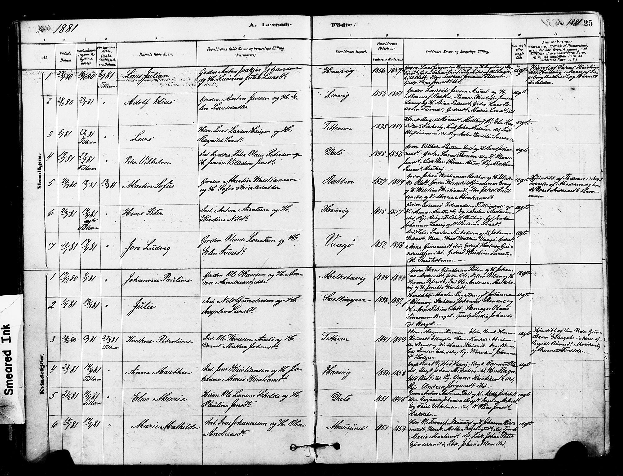 Ministerialprotokoller, klokkerbøker og fødselsregistre - Sør-Trøndelag, SAT/A-1456/640/L0578: Parish register (official) no. 640A03, 1879-1889, p. 25