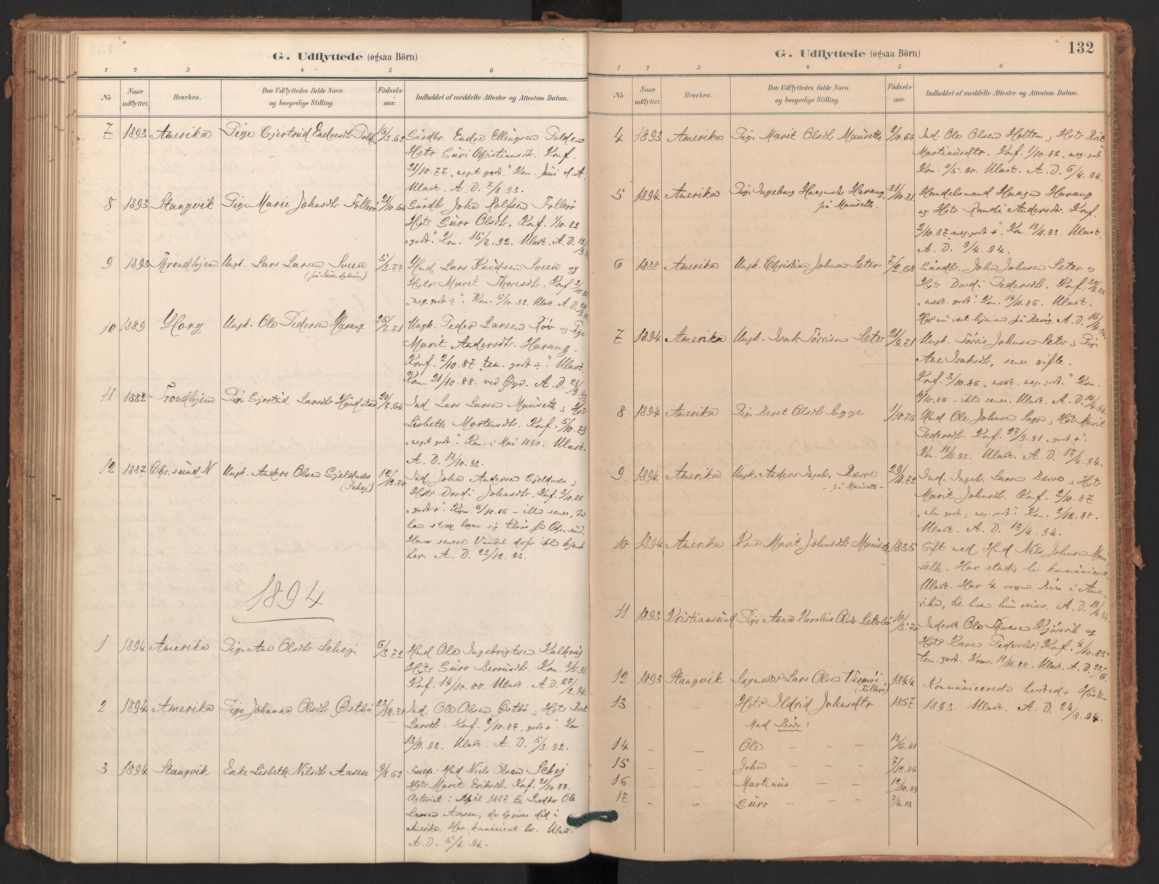 Ministerialprotokoller, klokkerbøker og fødselsregistre - Møre og Romsdal, SAT/A-1454/596/L1056: Parish register (official) no. 596A01, 1885-1900, p. 132