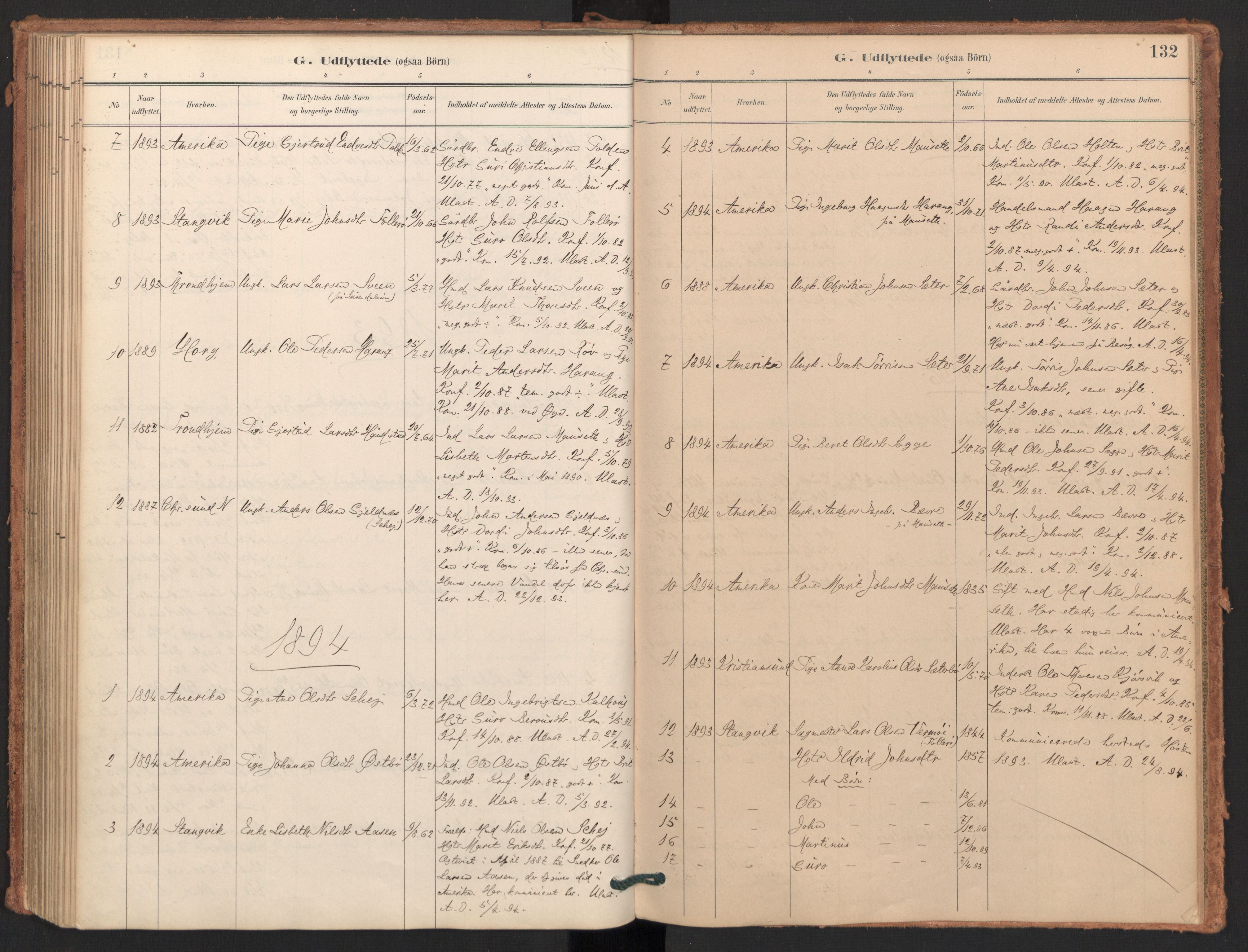 Ministerialprotokoller, klokkerbøker og fødselsregistre - Møre og Romsdal, AV/SAT-A-1454/596/L1056: Parish register (official) no. 596A01, 1885-1900, p. 132