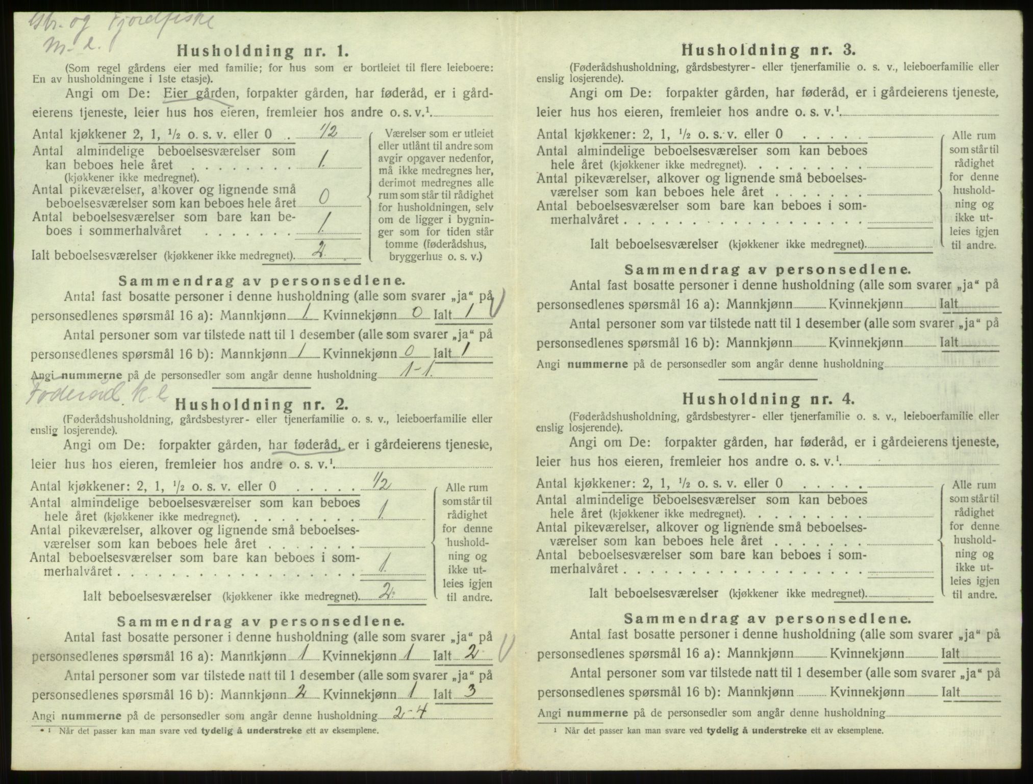 SAB, 1920 census for Bruvik, 1920, p. 849