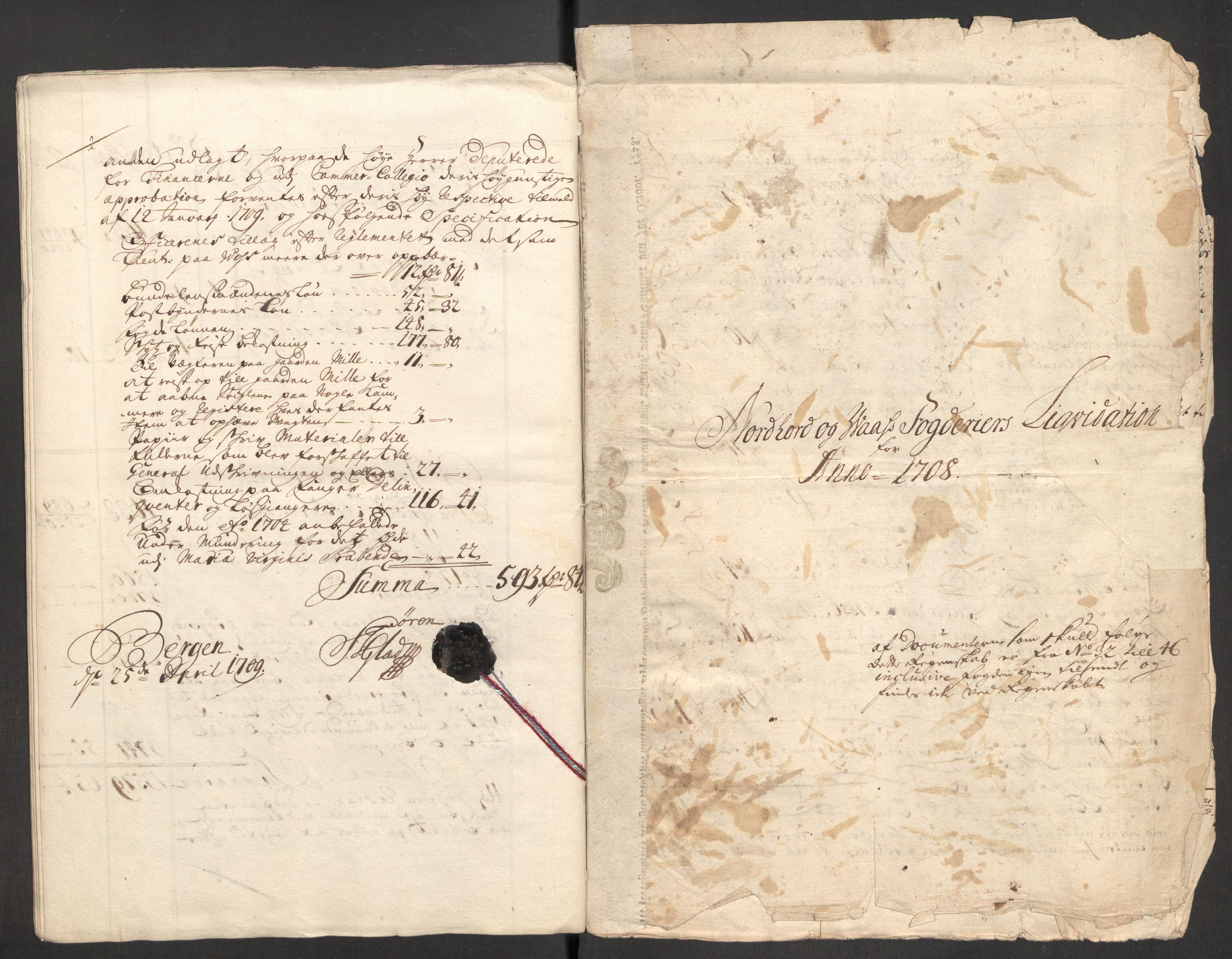Rentekammeret inntil 1814, Reviderte regnskaper, Fogderegnskap, AV/RA-EA-4092/R51/L3189: Fogderegnskap Nordhordland og Voss, 1708, p. 24