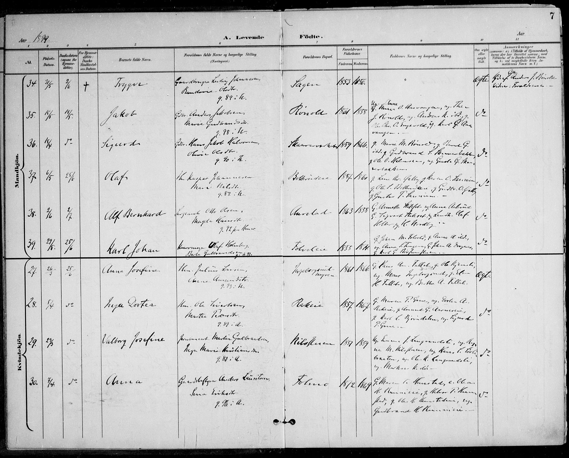 Nes prestekontor Kirkebøker, AV/SAO-A-10410/F/Fa/L0011: Parish register (official) no. I 11, 1899-1918, p. 7