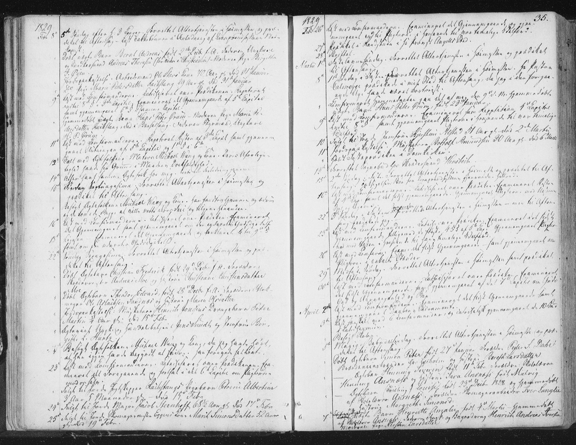 Ministerialprotokoller, klokkerbøker og fødselsregistre - Sør-Trøndelag, SAT/A-1456/602/L0127: Curate's parish register no. 602B01, 1821-1875, p. 35