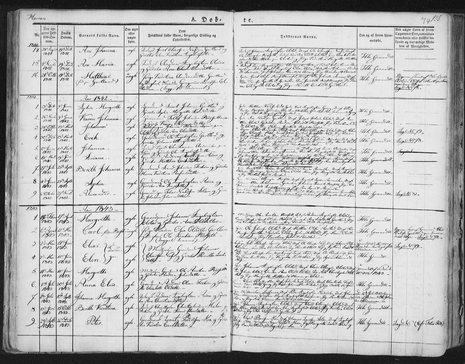 Ministerialprotokoller, klokkerbøker og fødselsregistre - Nord-Trøndelag, SAT/A-1458/758/L0513: Parish register (official) no. 758A02 /3, 1839-1868, p. 74
