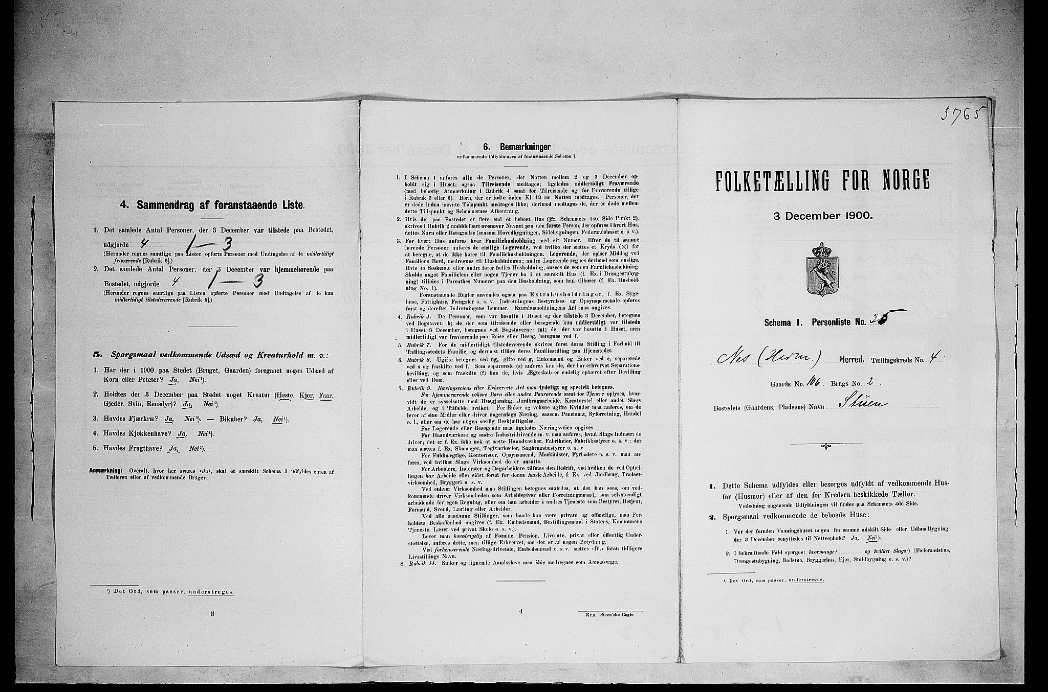 SAH, 1900 census for Nes, 1900, p. 618