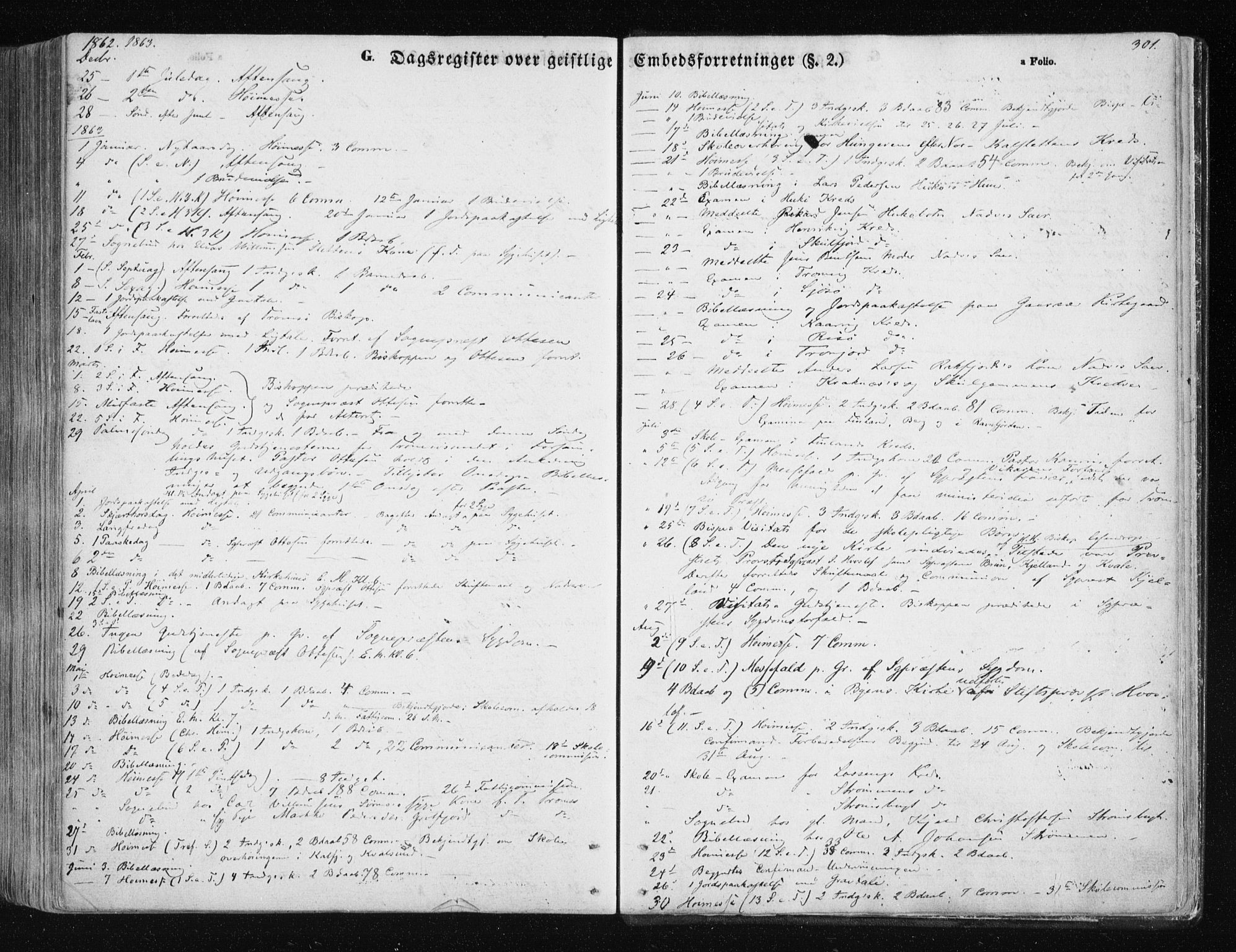 Tromsøysund sokneprestkontor, SATØ/S-1304/G/Ga/L0001kirke: Parish register (official) no. 1, 1856-1867, p. 301