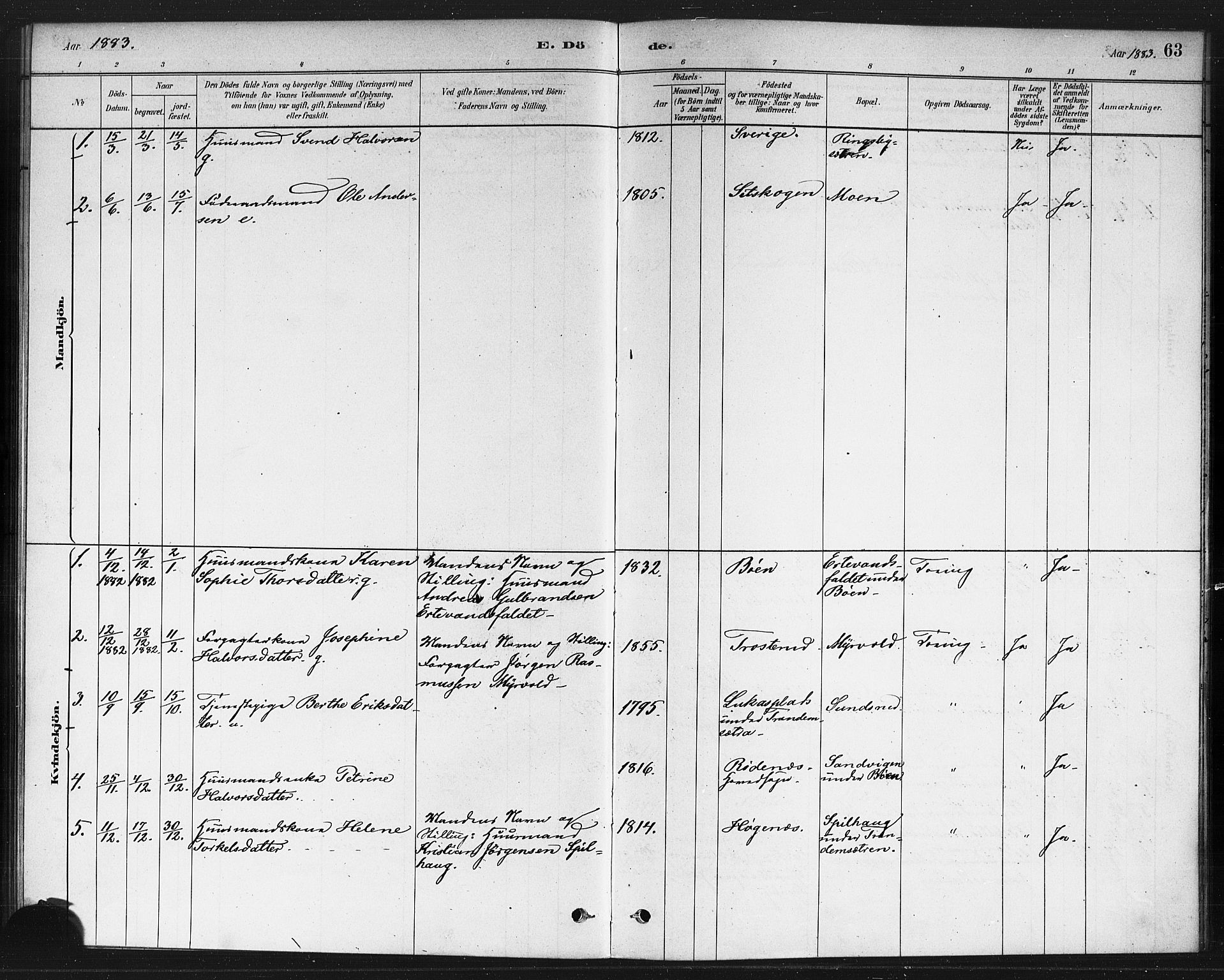 Rødenes prestekontor Kirkebøker, AV/SAO-A-2005/F/Fb/L0001: Parish register (official) no. II 1, 1880-1889, p. 63