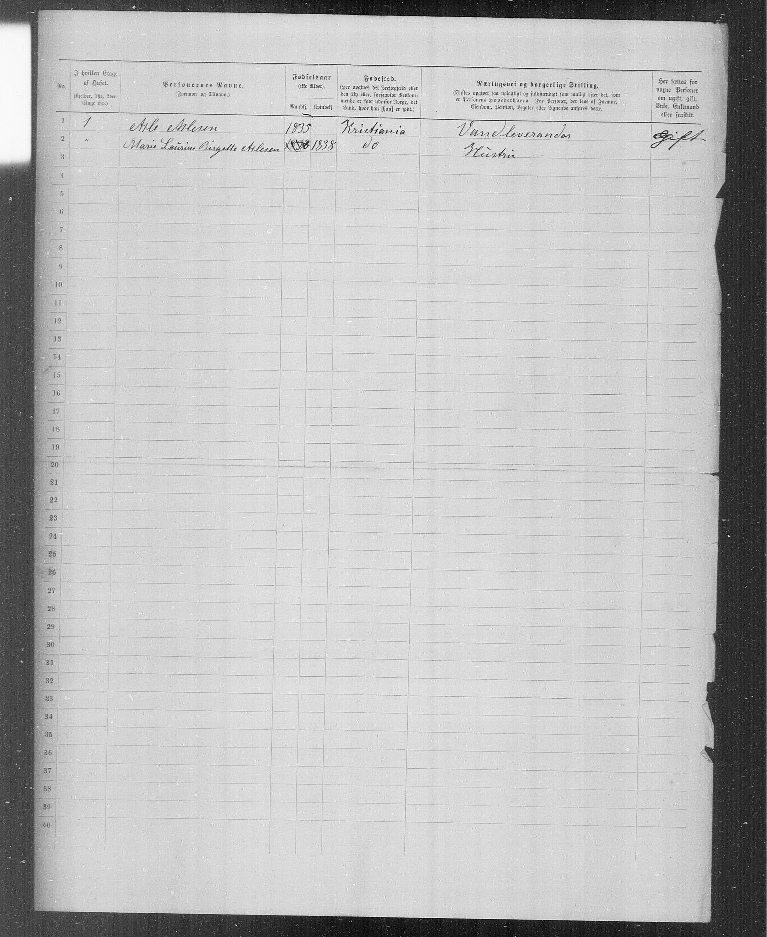 OBA, Municipal Census 1899 for Kristiania, 1899, p. 2765