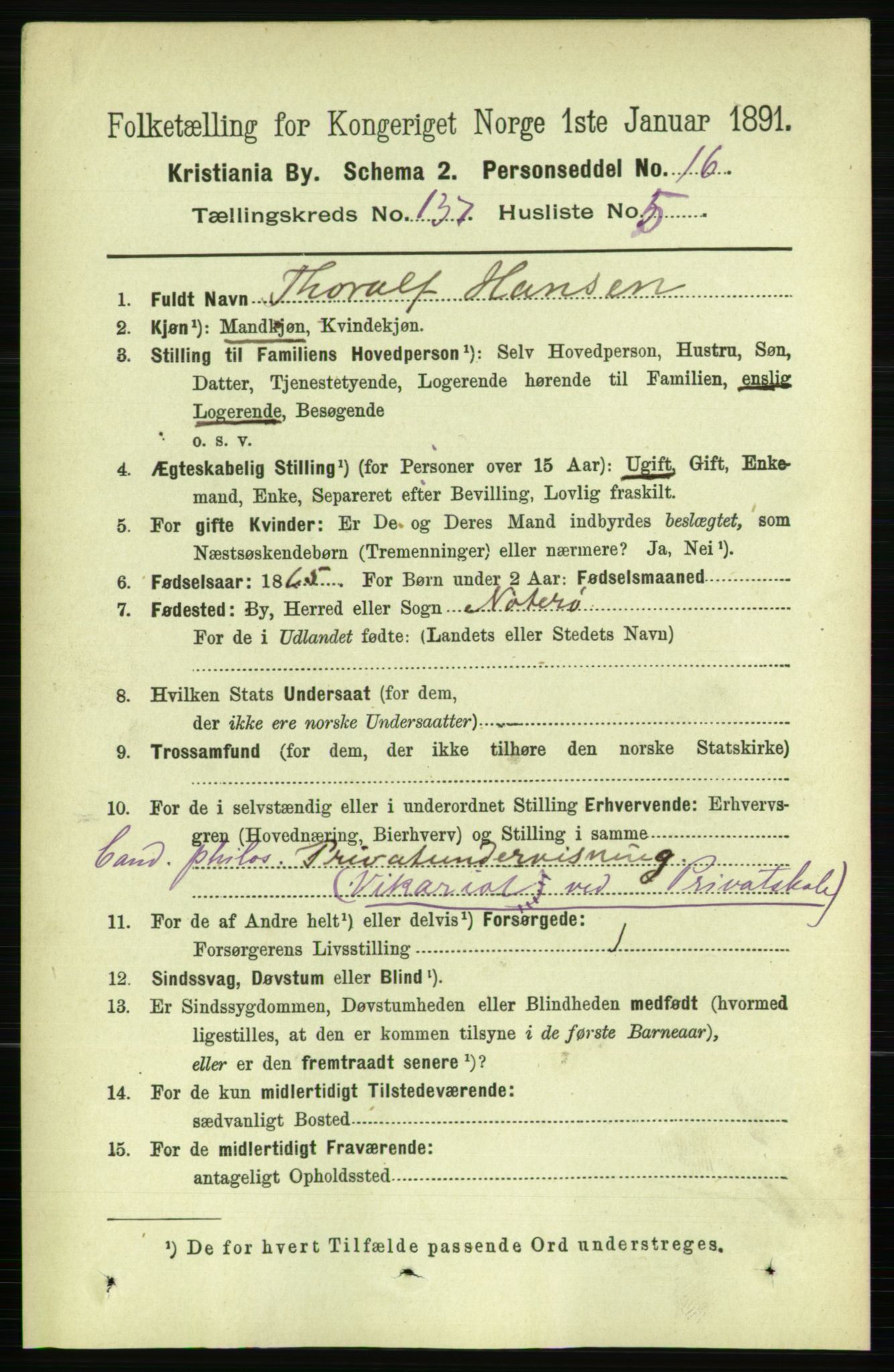 RA, 1891 census for 0301 Kristiania, 1891, p. 76414