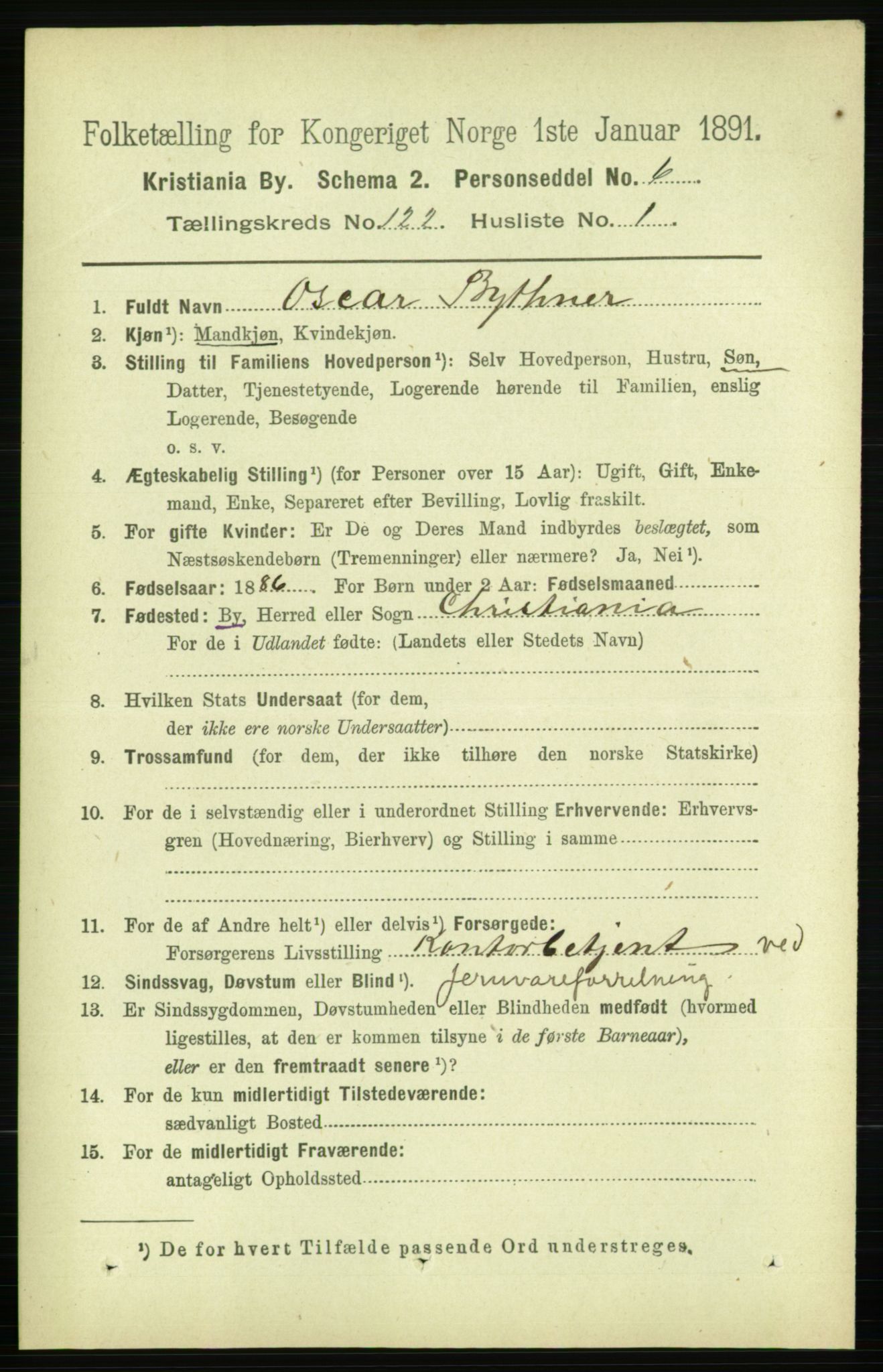 RA, 1891 census for 0301 Kristiania, 1891, p. 64623