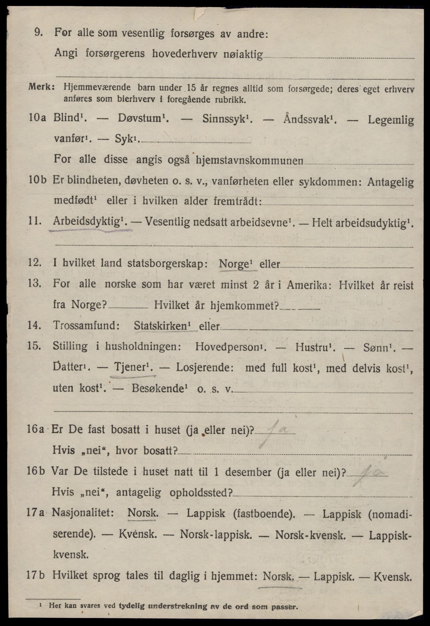 SAT, 1920 census for Strinda, 1920, p. 6015