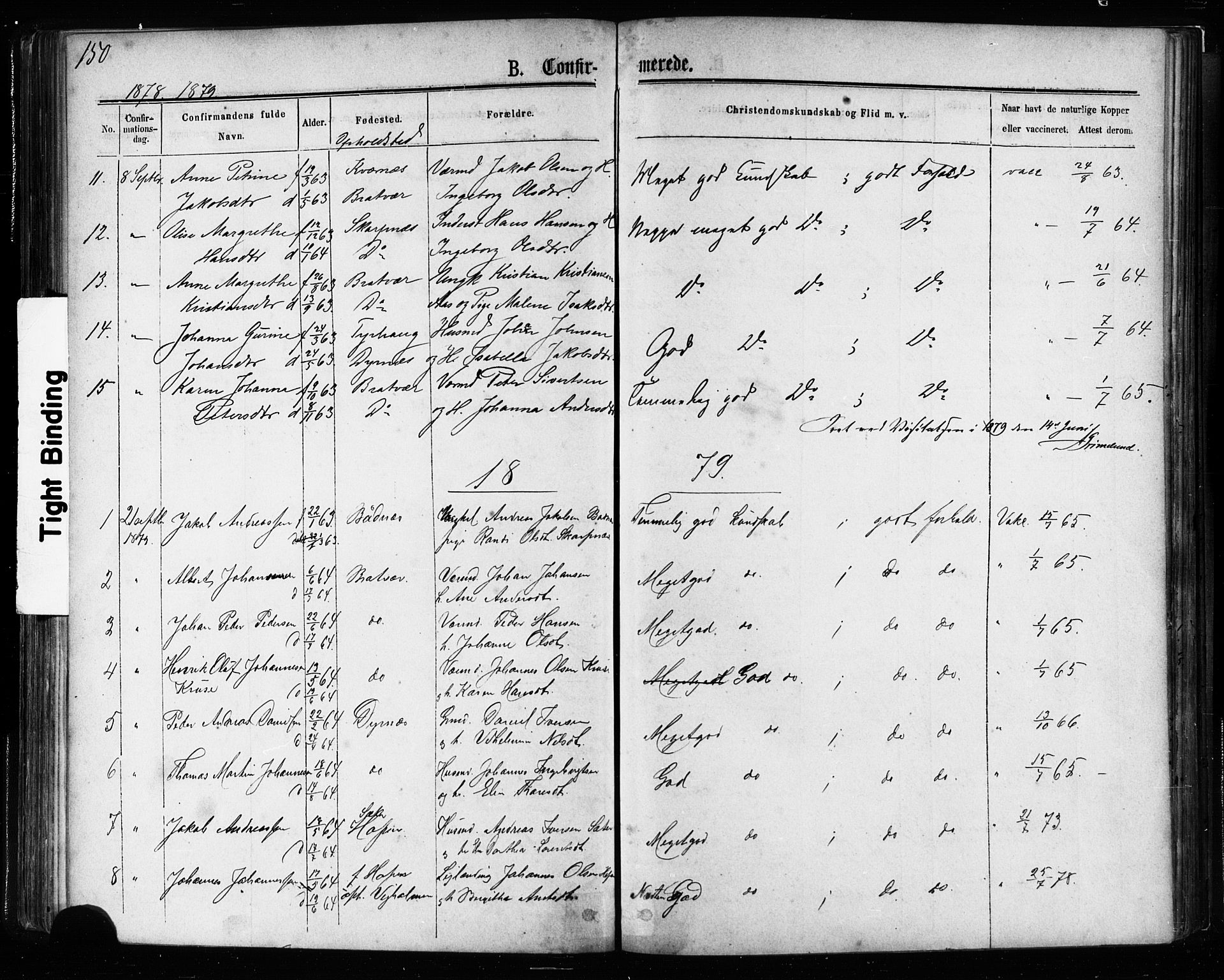 Ministerialprotokoller, klokkerbøker og fødselsregistre - Møre og Romsdal, AV/SAT-A-1454/581/L0938: Parish register (official) no. 581A06, 1873-1879, p. 150