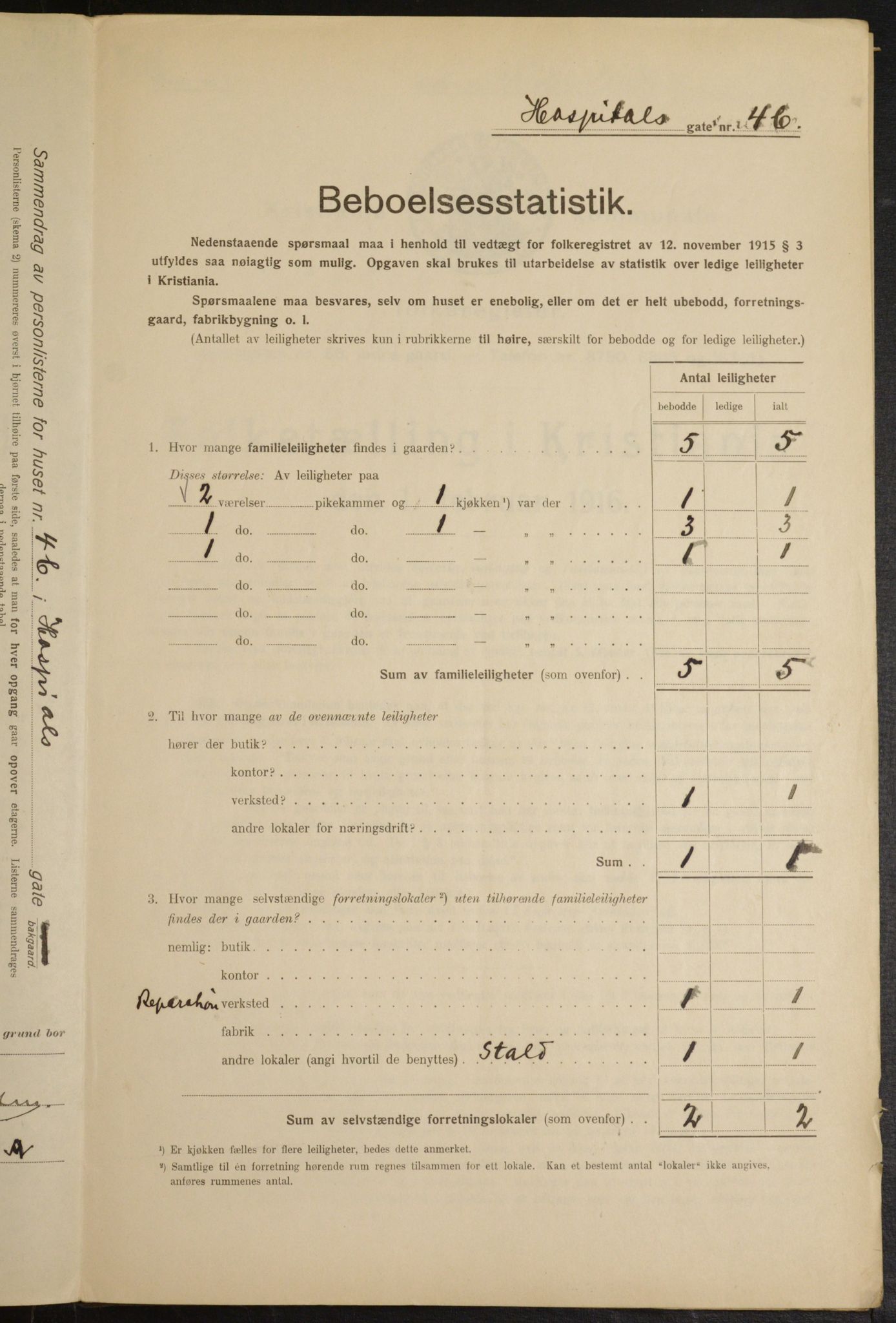 OBA, Municipal Census 1916 for Kristiania, 1916, p. 42110